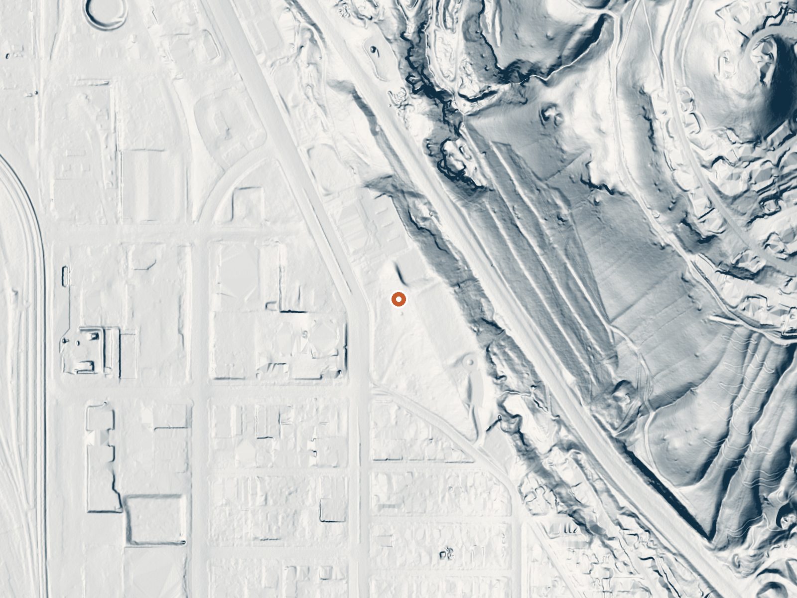 LiDAR bare-earth view of the same ground around Wasatch Hot Springs