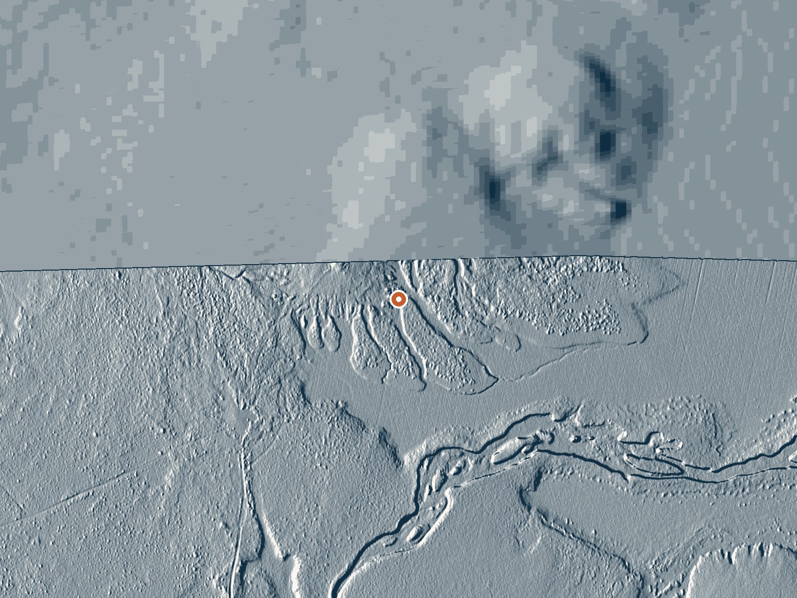 LiDAR bare-earth view of the same ground around Wilson Health Springs
