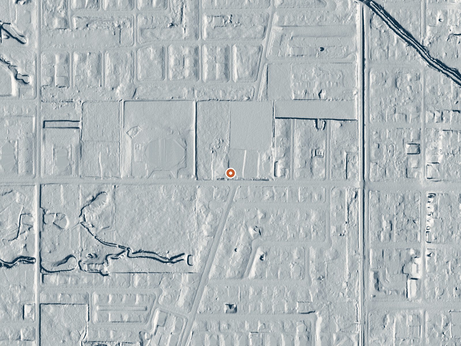 LiDAR bare-earth view of the same ground around Wood Springs