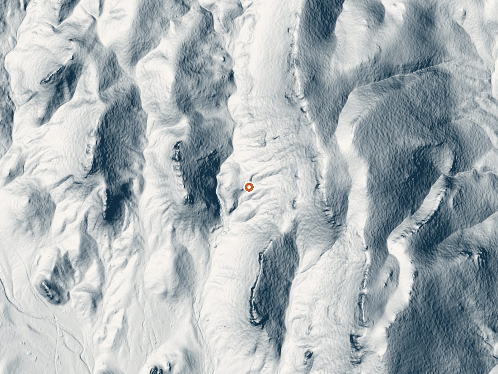LiDAR bare-earth view of the same ground around Woodhouse Spring