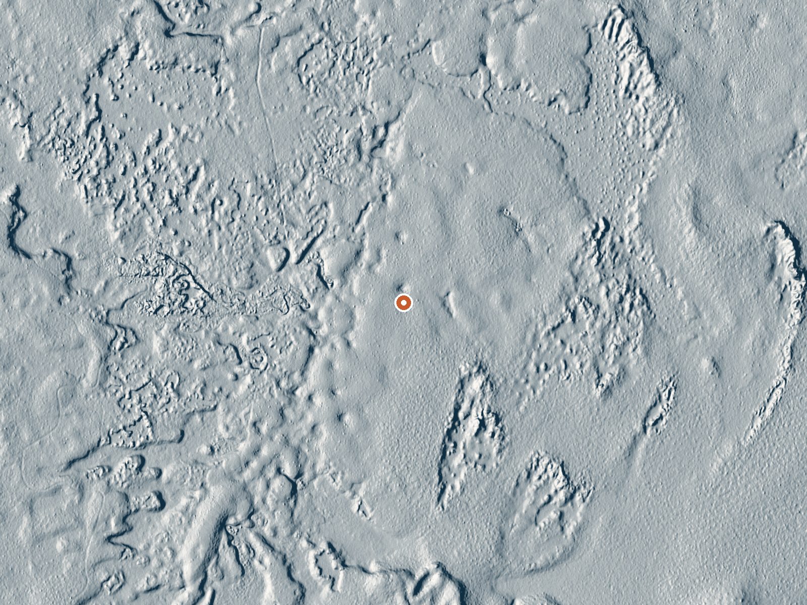 LiDAR bare-earth view of the same ground around the spring