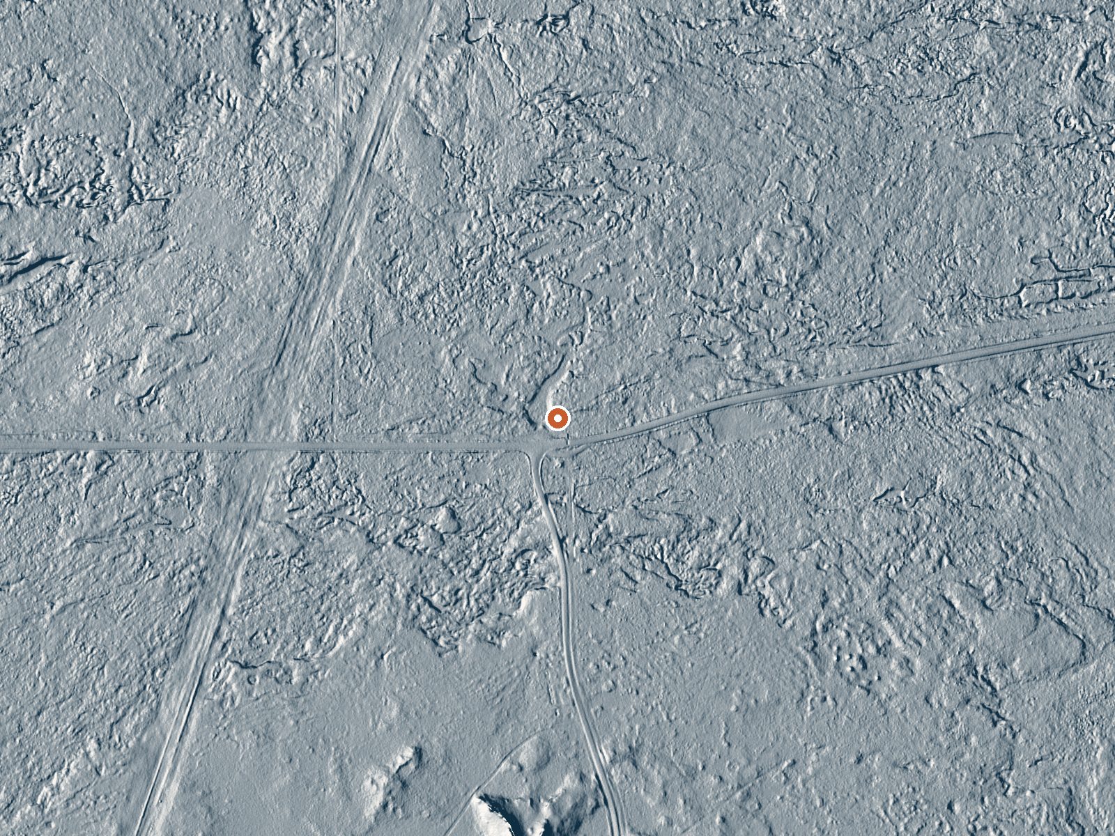 LiDAR bare-earth view of the same ground around the spring