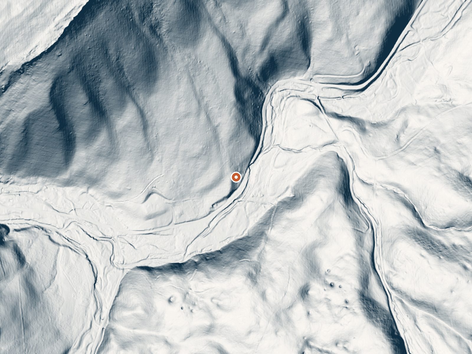 LiDAR bare-earth view of the same ground around Bolar Spring