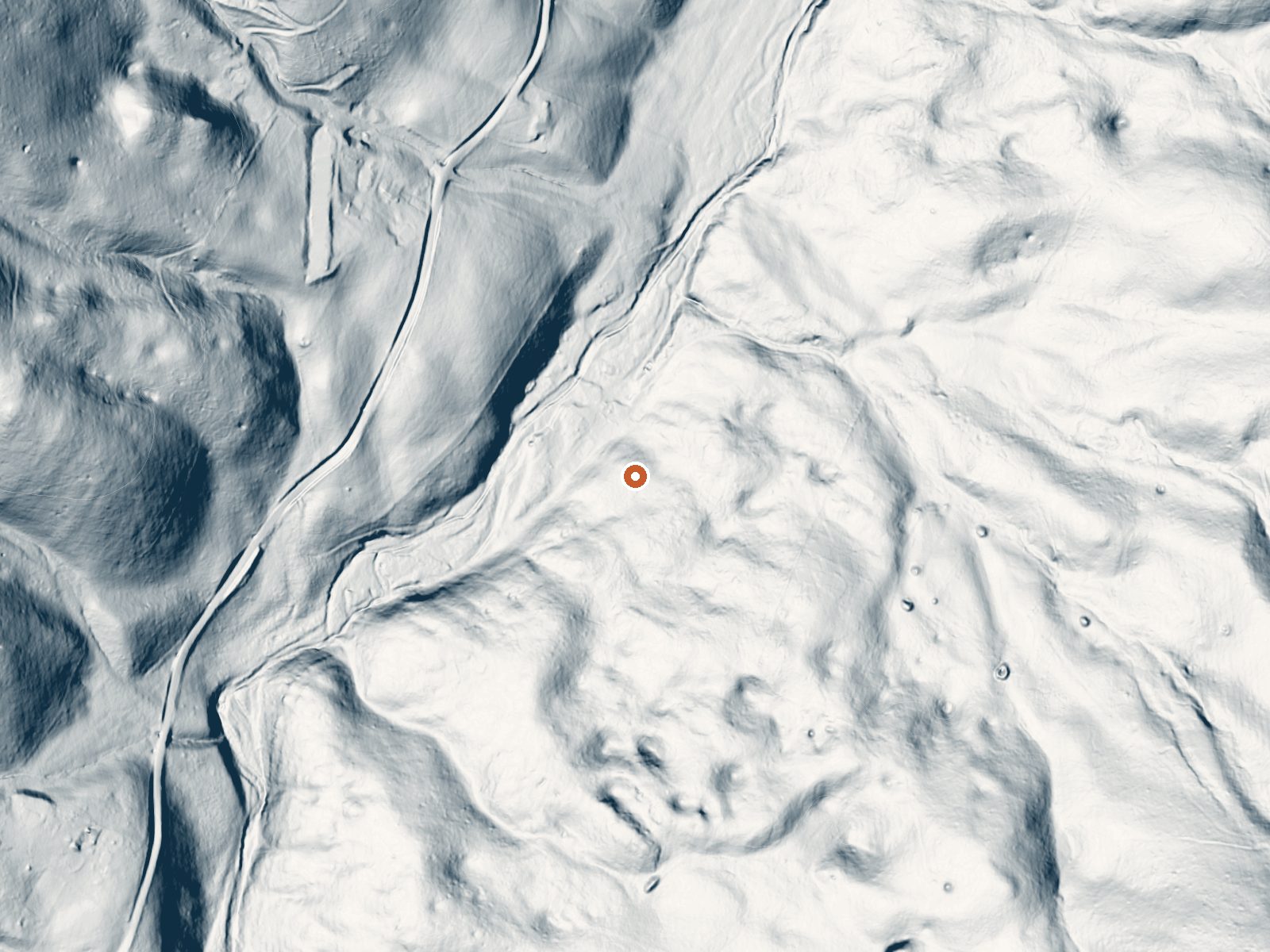 LiDAR bare-earth view of the same ground around Bragg Spring