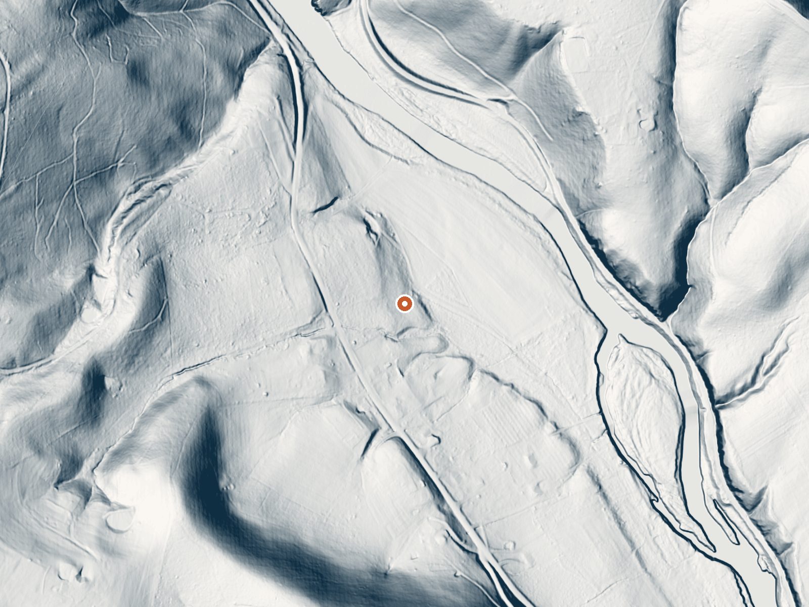 LiDAR bare-earth view of the same ground around Layton Spring