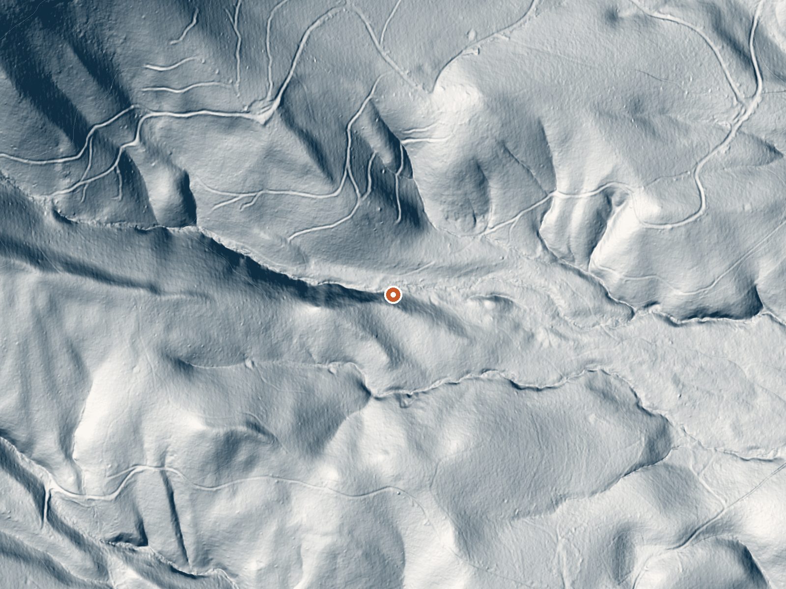 LiDAR bare-earth view of the same ground around Rockbridge Baths