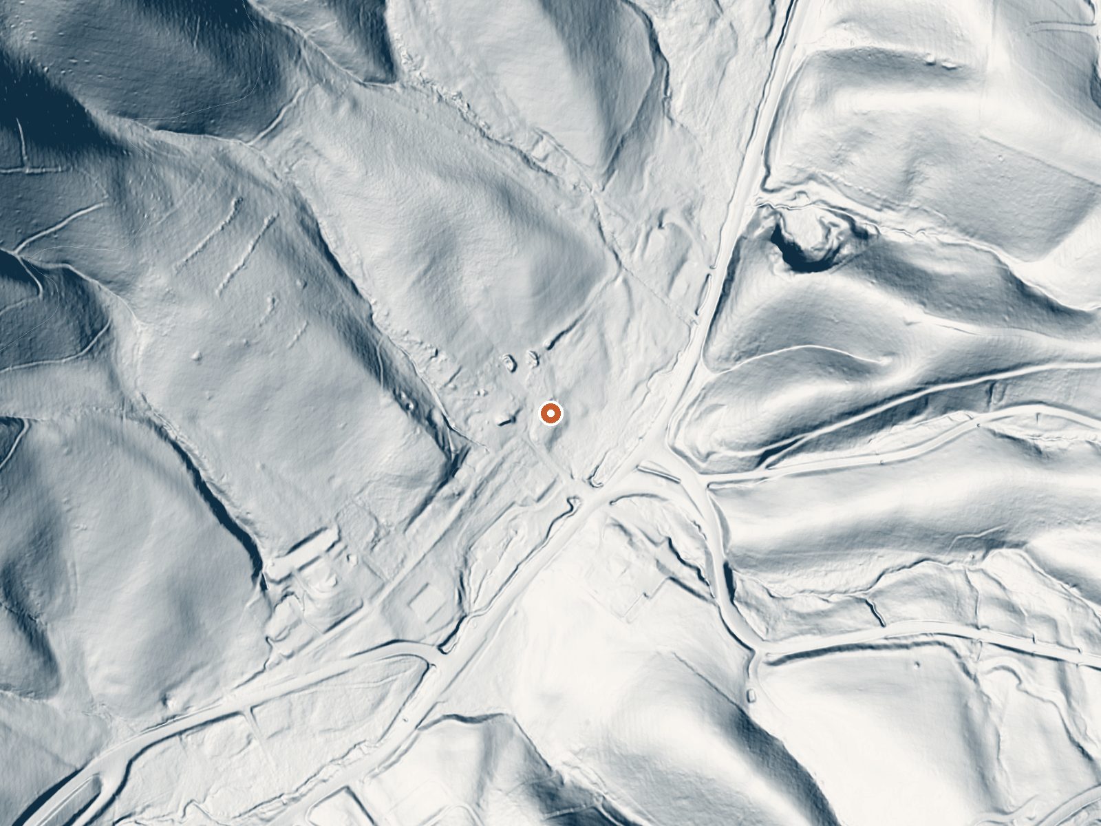 LiDAR bare-earth view of the same ground around Warm Springs