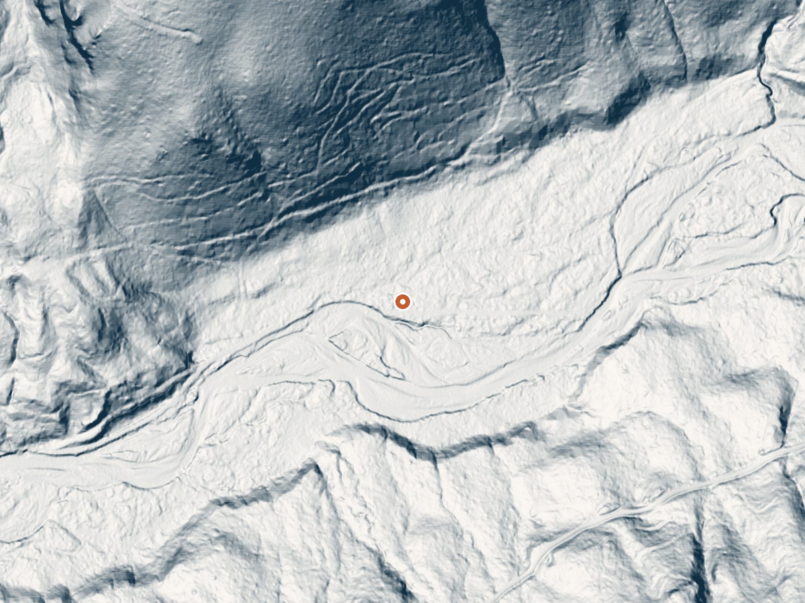 LiDAR bare-earth view of the same ground around Green River Soda Spring