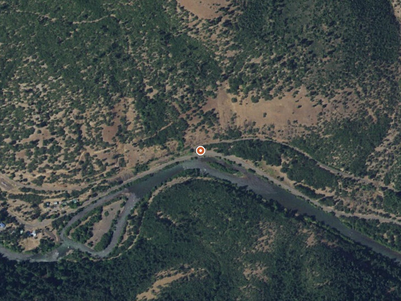 Aerial view of the ground around Klickitat Mineral Springs