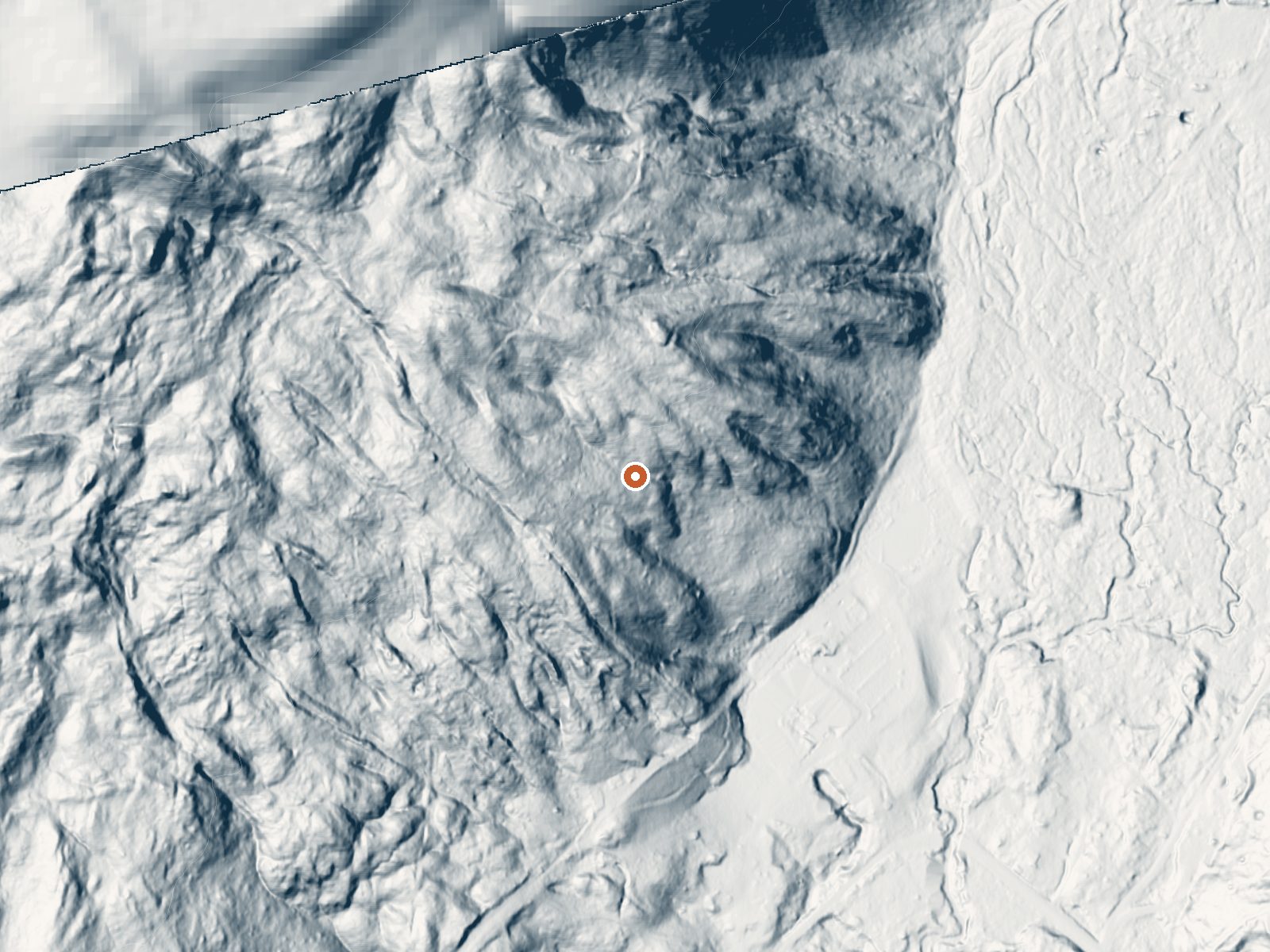 LiDAR bare-earth view of the same ground around Moffetts (Bonneville) Hot Springs