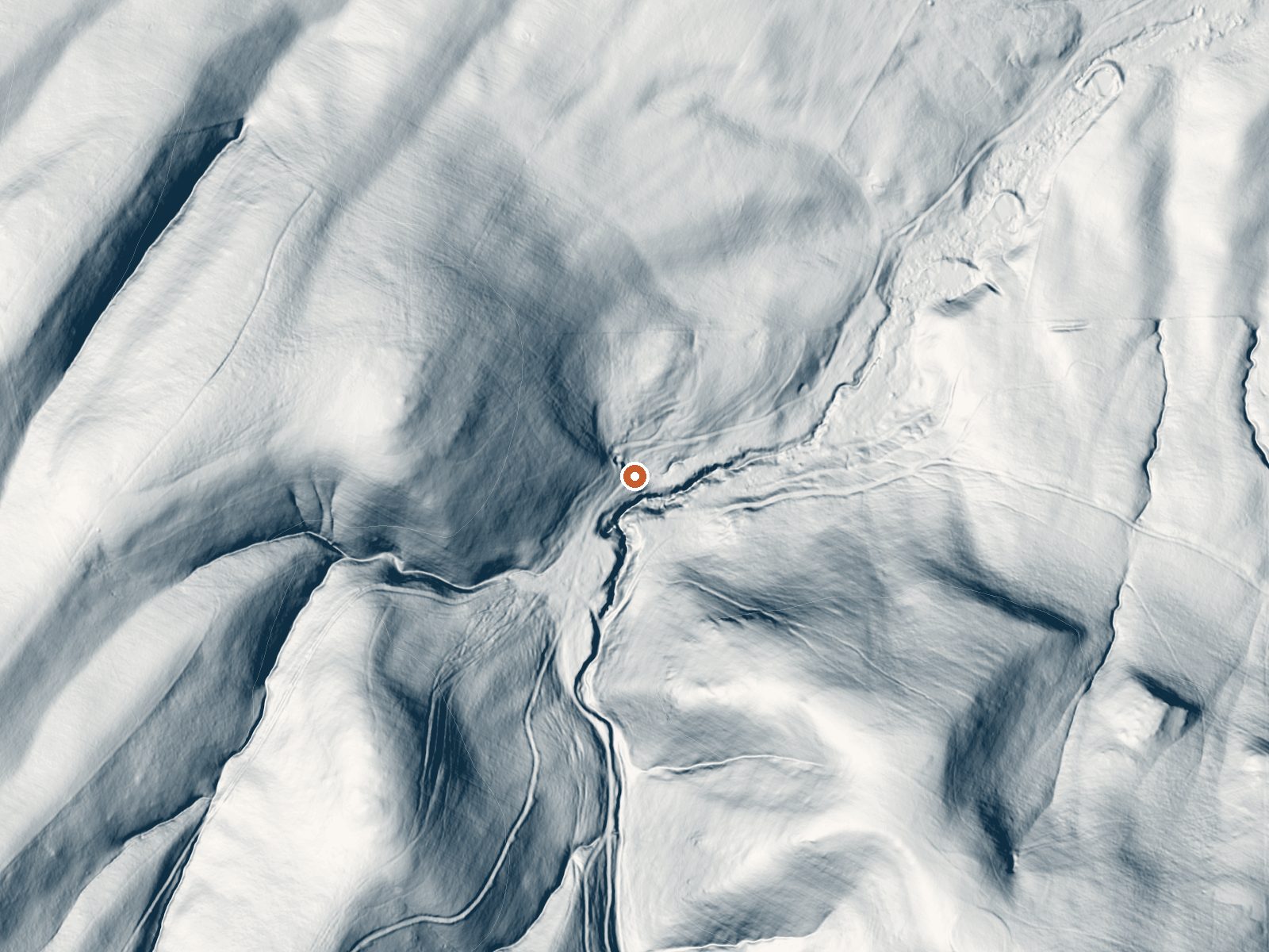 LiDAR bare-earth view of the same ground around Warm Springs Canyon Warm Spring