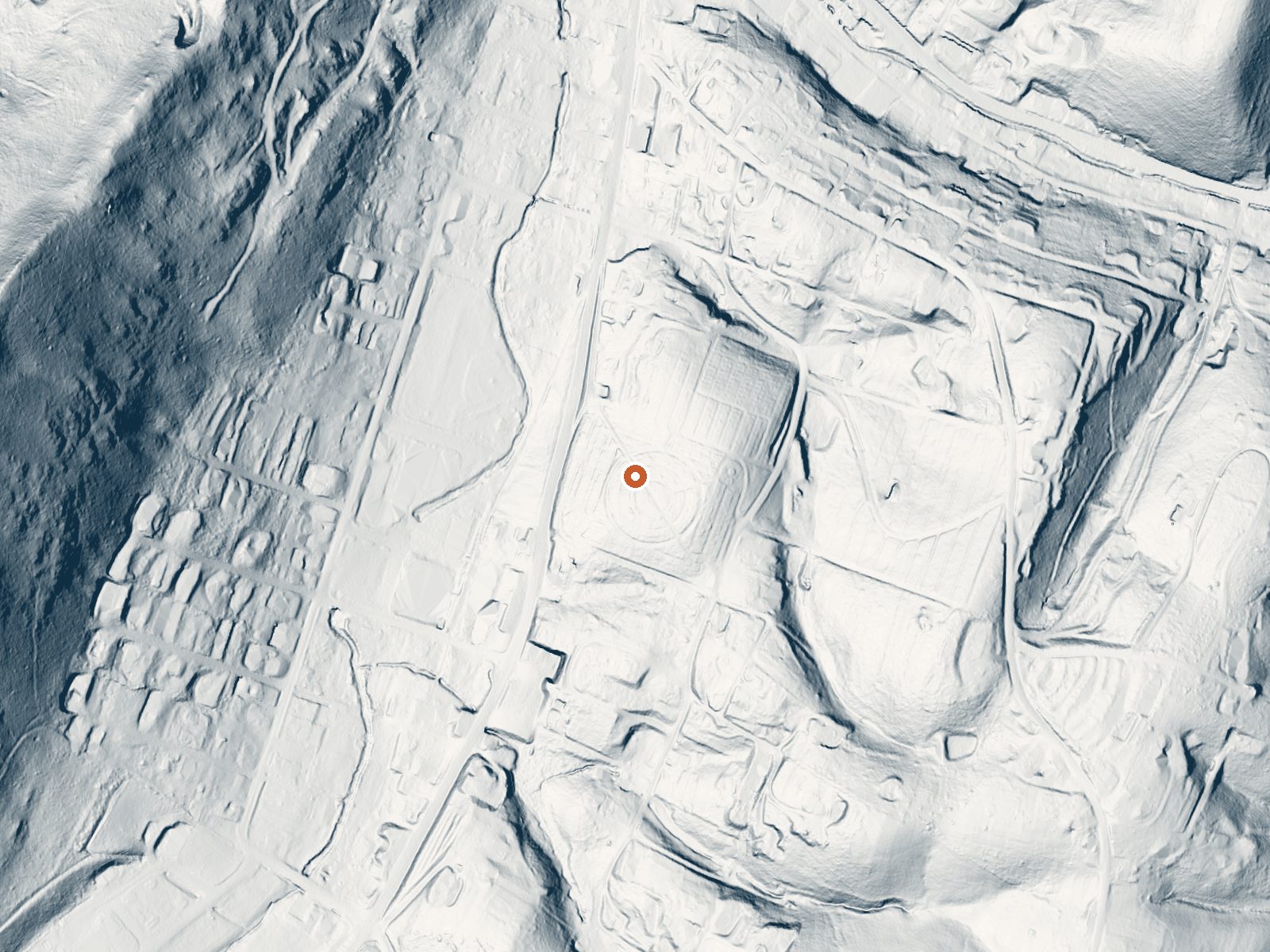 LiDAR bare-earth view of the same ground around Berkeley Springs