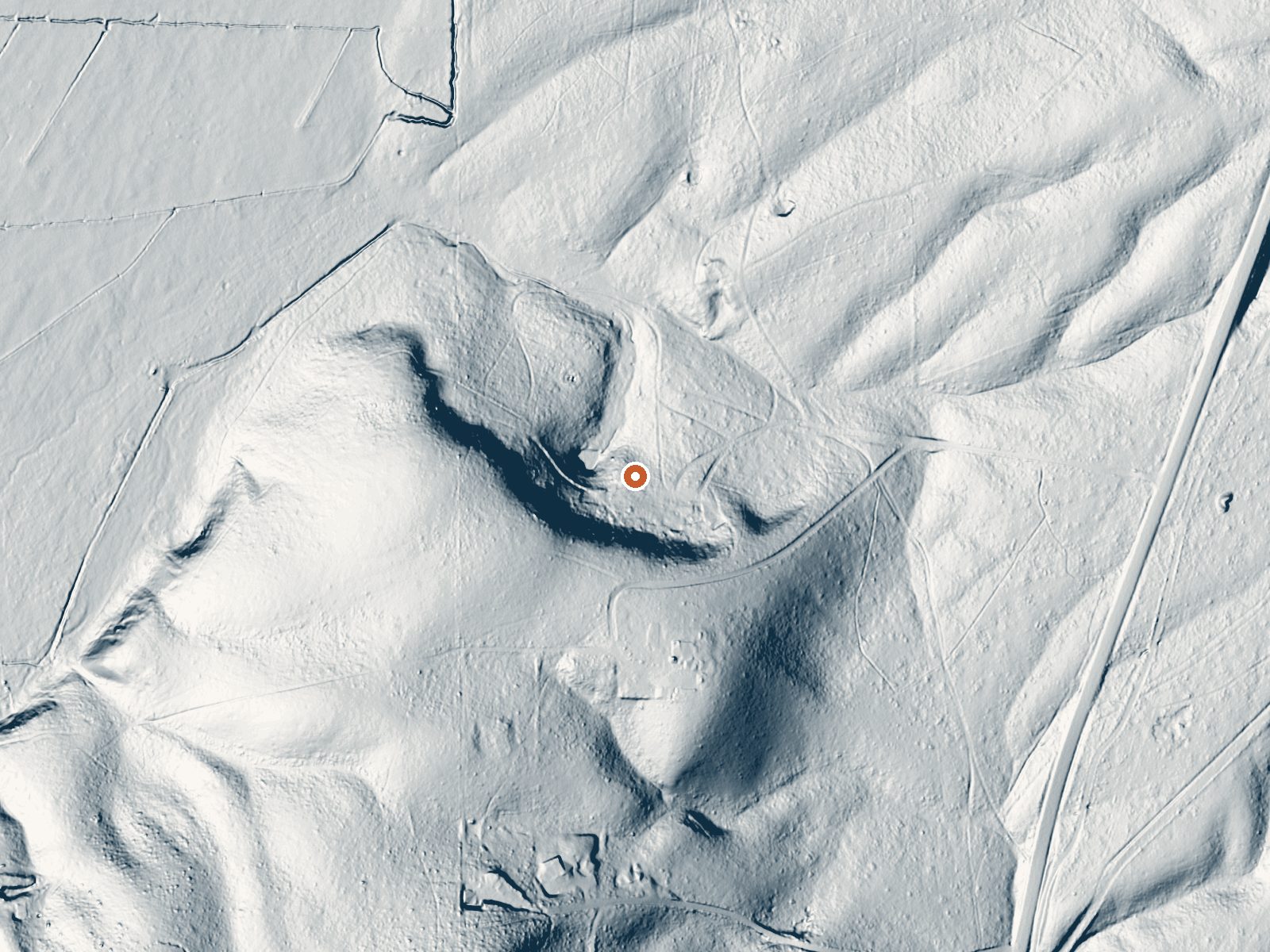 LiDAR bare-earth view of the same ground around Abercrombie Warm Springs