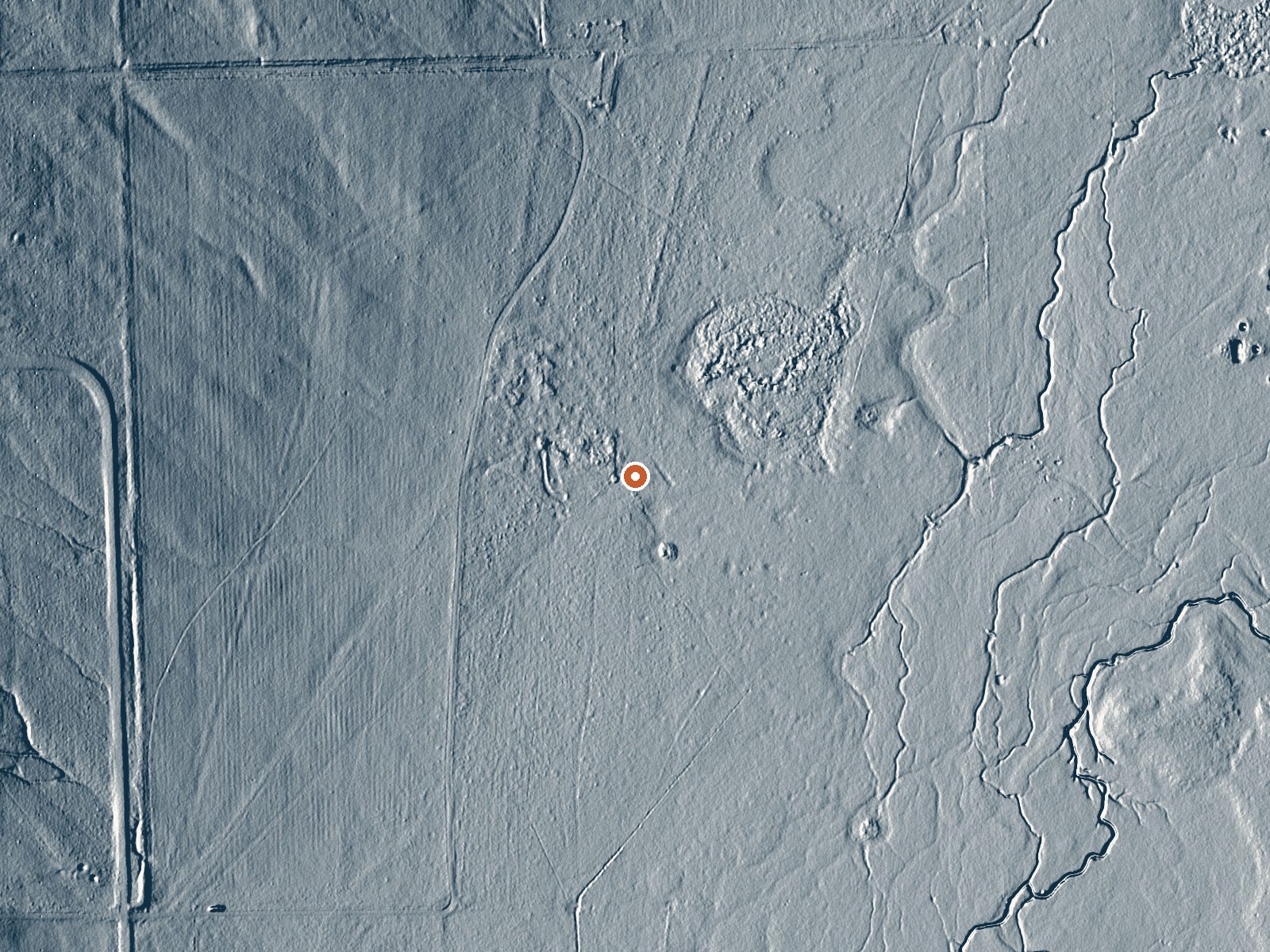 LiDAR bare-earth view of the same ground around Ray Lunt Spring