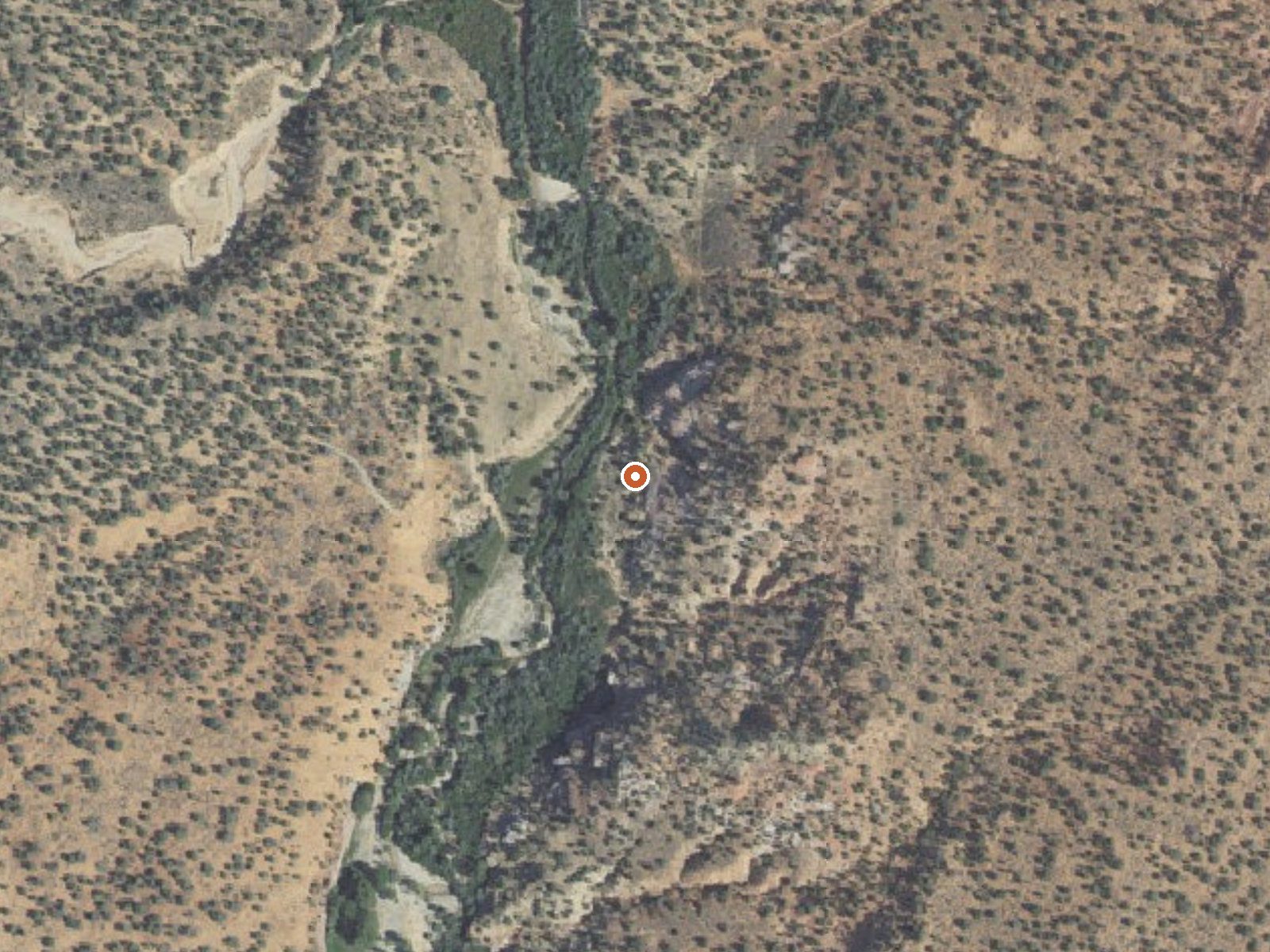 Aerial view of the ground around Red Canyon