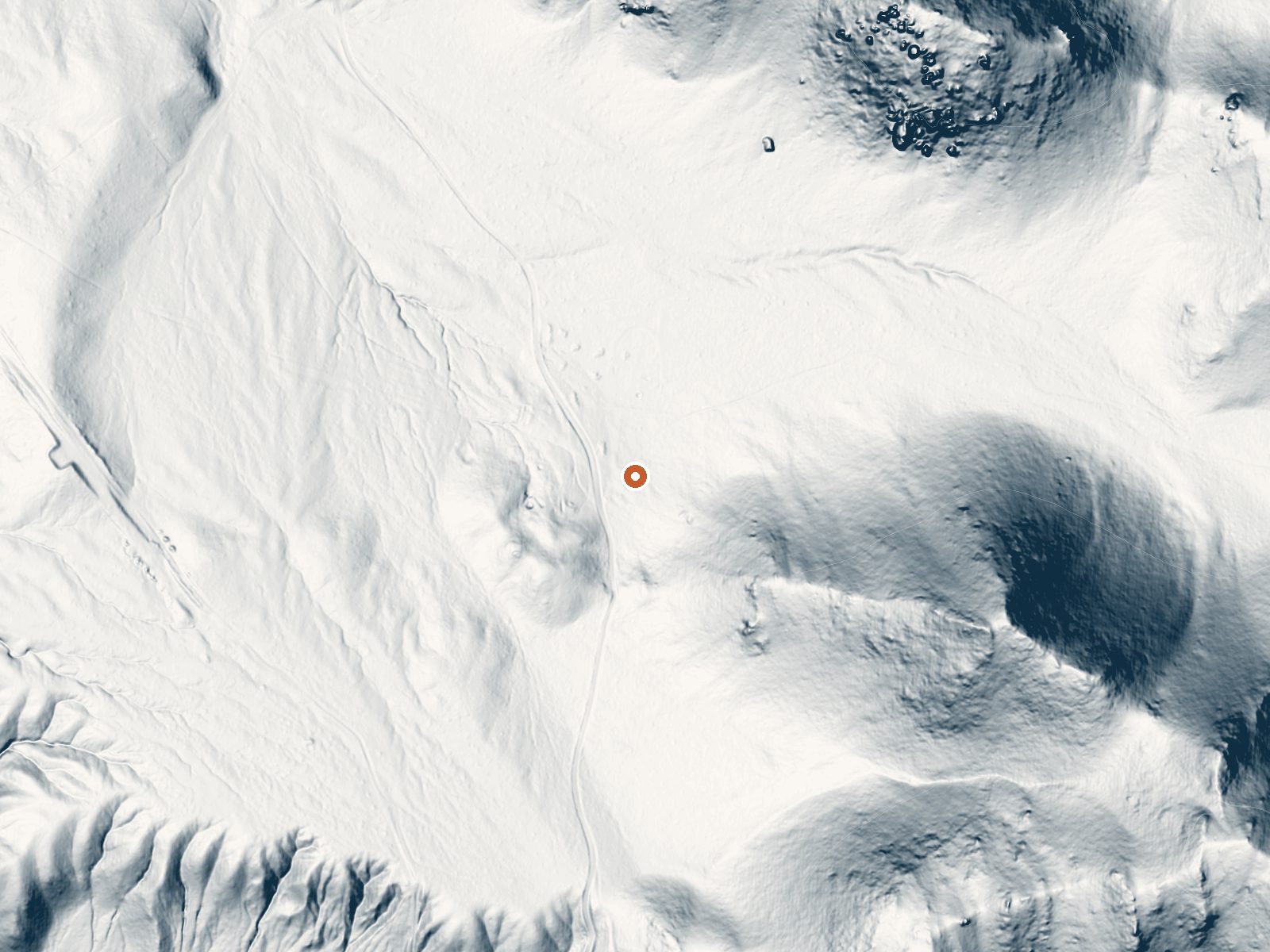 LiDAR bare-earth view of the same ground around Roosevelt Hot Springs