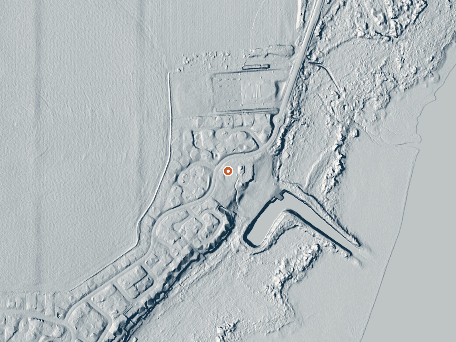 LiDAR bare-earth view of the same ground around Saratoga Hot Springs