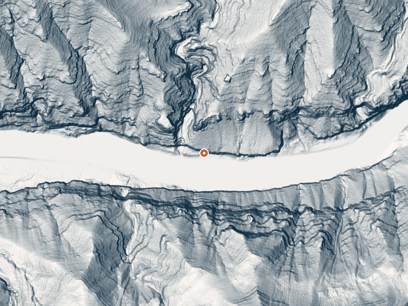 LiDAR bare-earth view of the same ground around Split Mountain Warm Springs