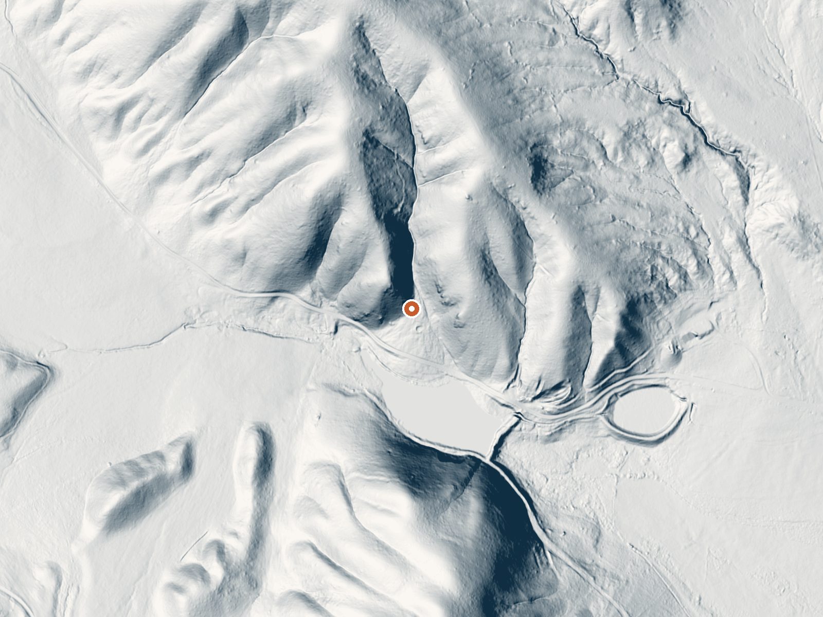 LiDAR bare-earth view of the same ground around Spring (Hot)
