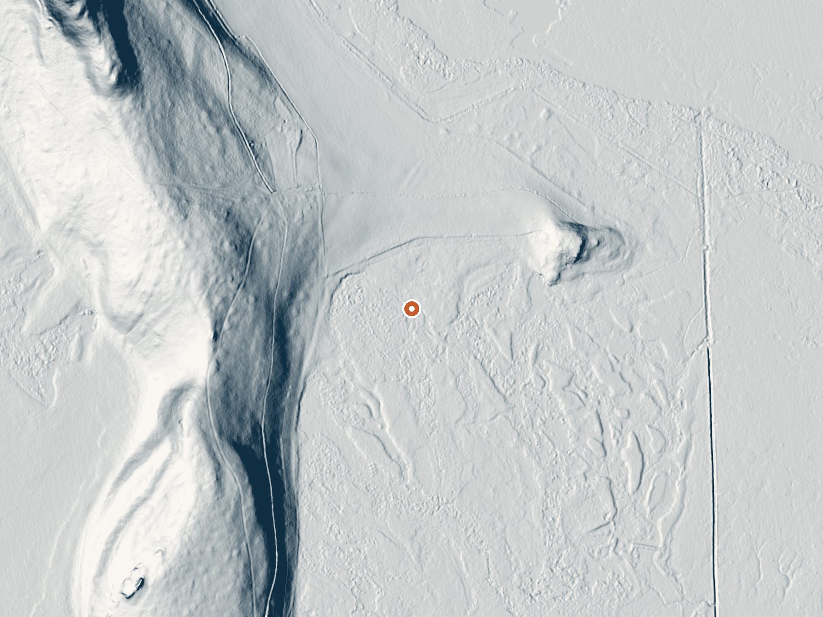LiDAR bare-earth view of the same ground around Springs