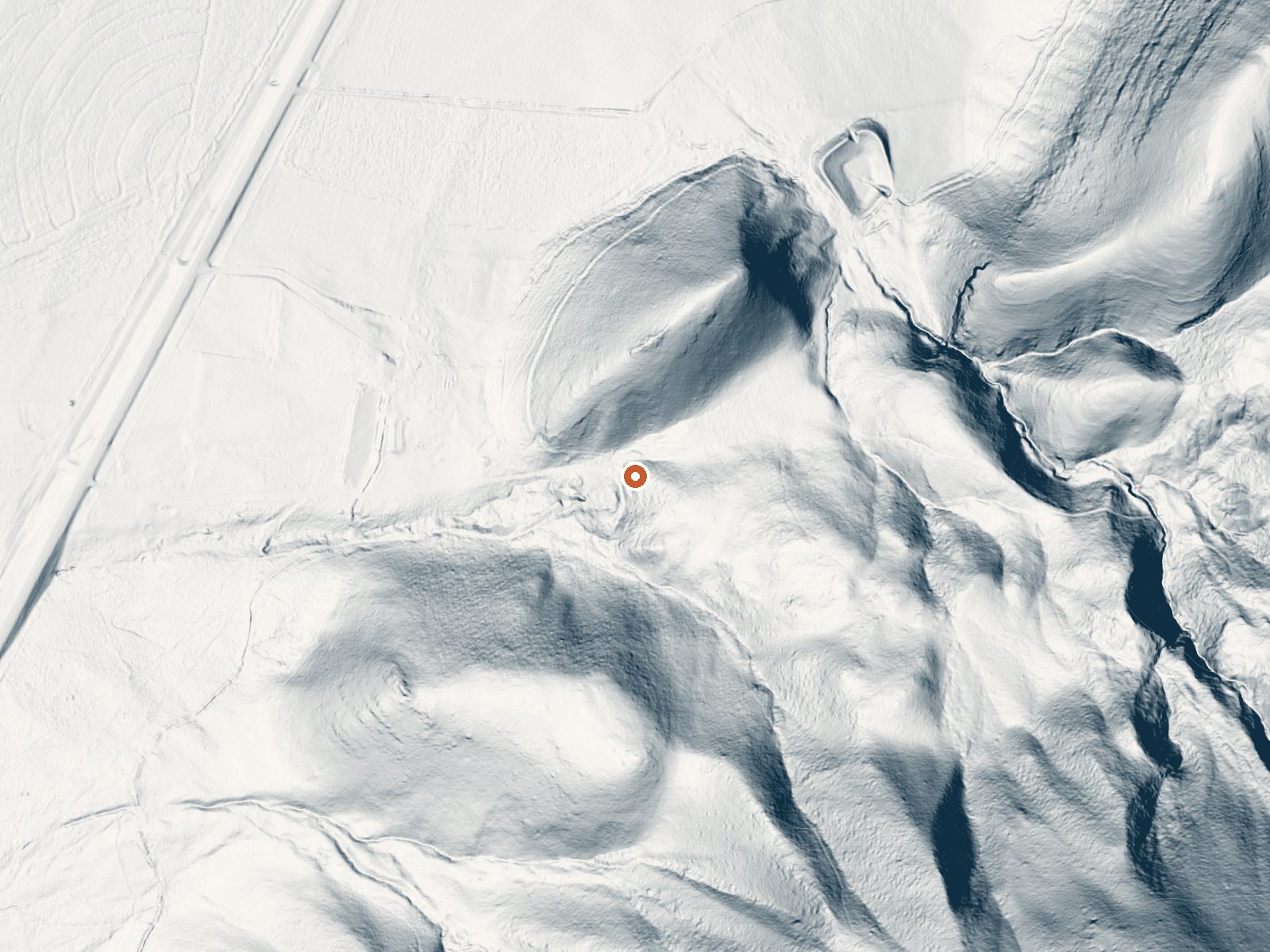 LiDAR bare-earth view of the same ground around Sterling (Peacock) Warm Spring