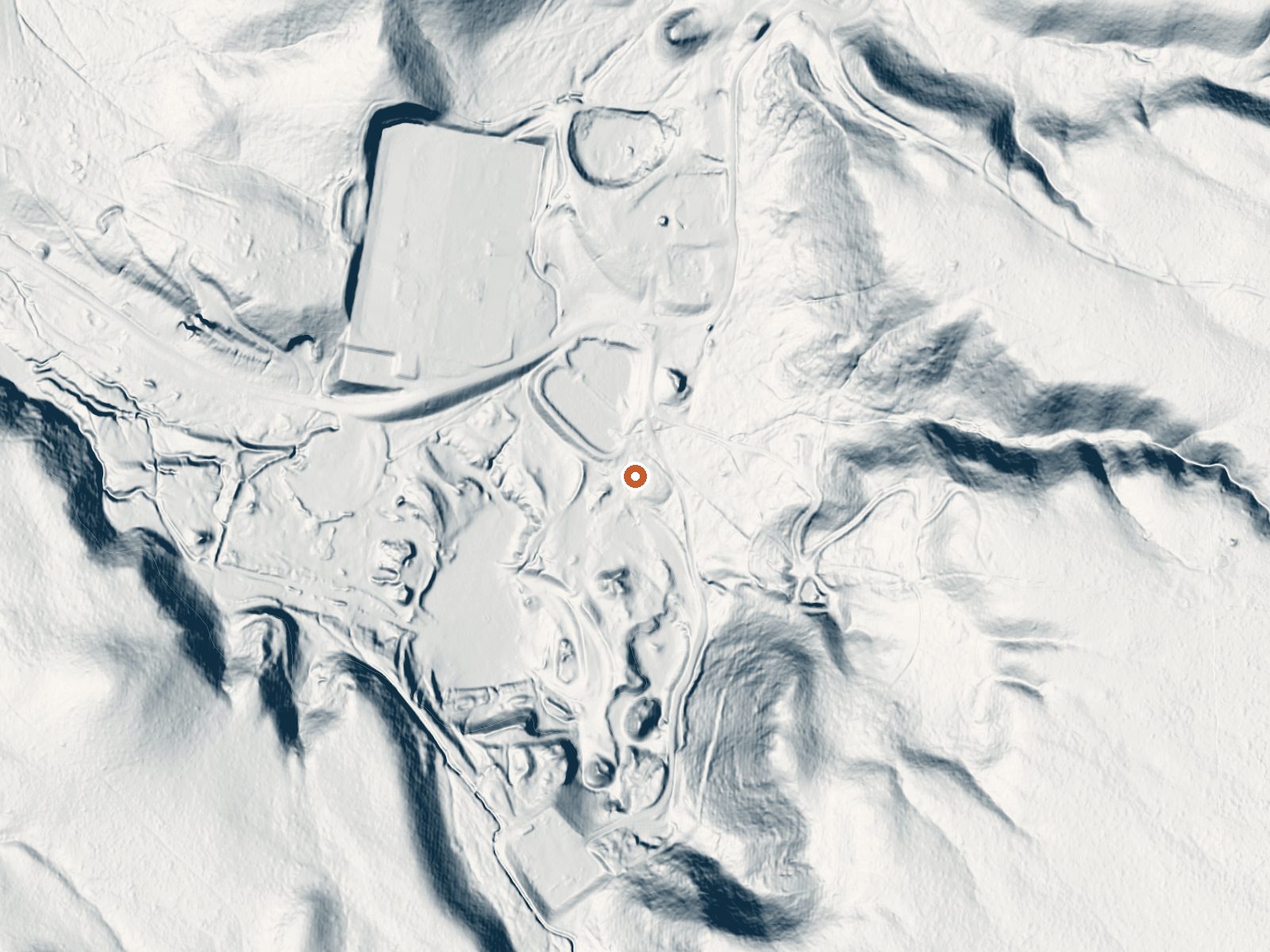LiDAR bare-earth view of the same ground around Sulphurdale