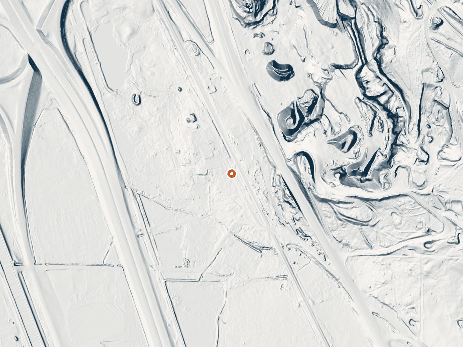 LiDAR bare-earth view of the same ground around Utah Hot Springs