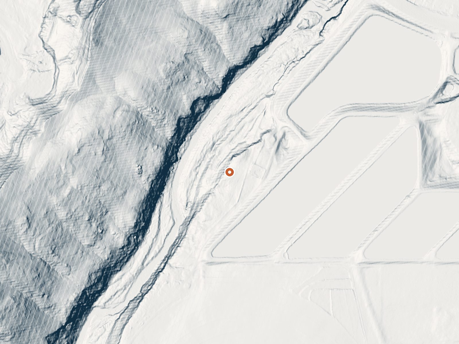 LiDAR bare-earth view of the same ground around Virgin River Spring