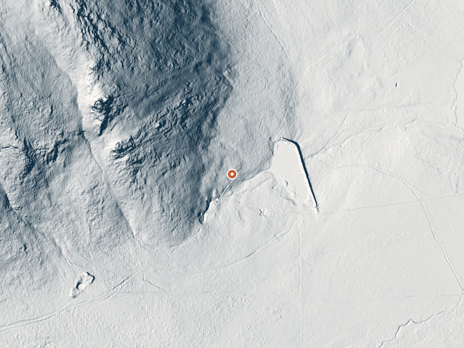 LiDAR bare-earth view of the same ground around Warm Spring