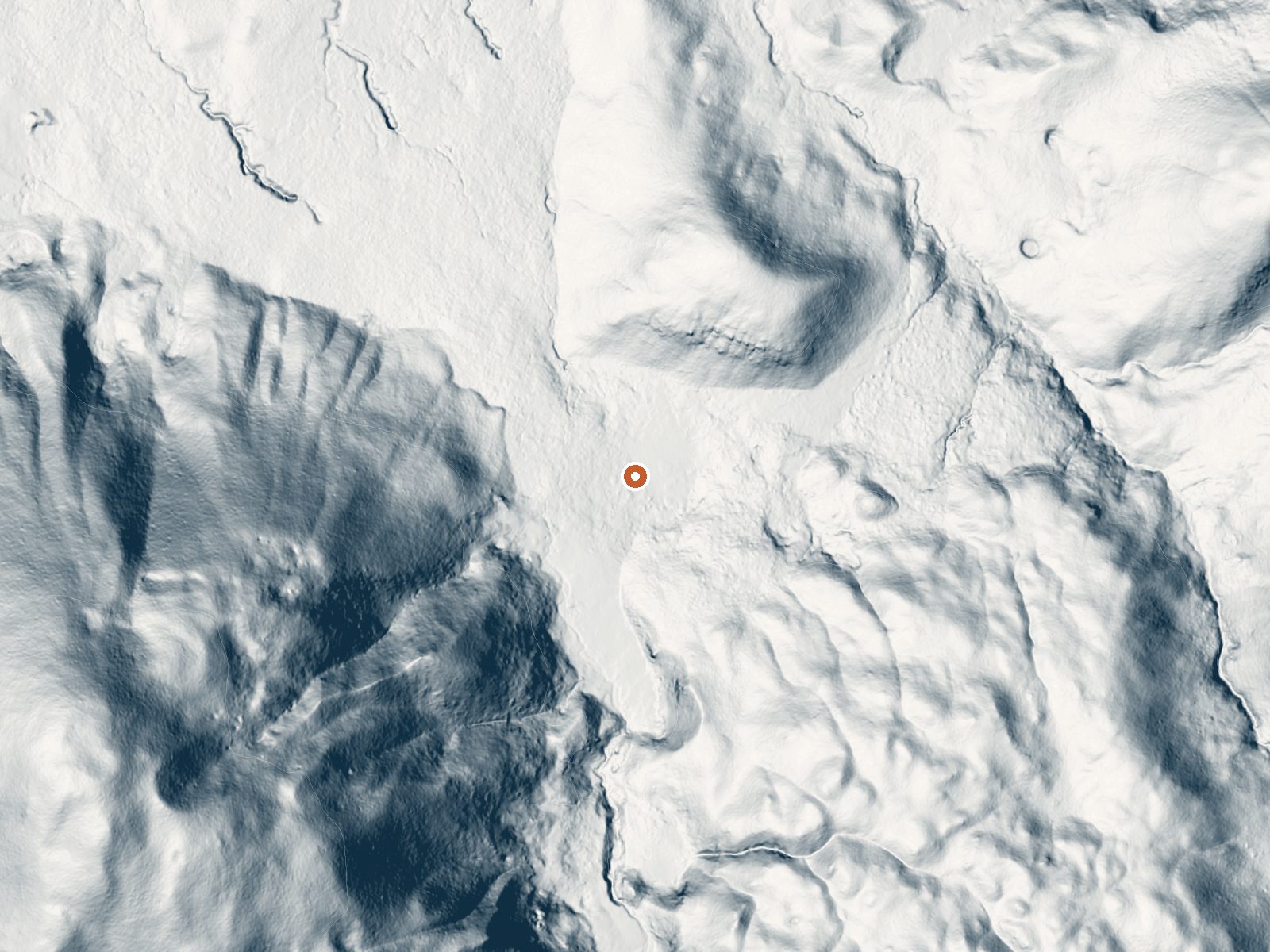LiDAR bare-earth view of the same ground around Geyser Springs Group