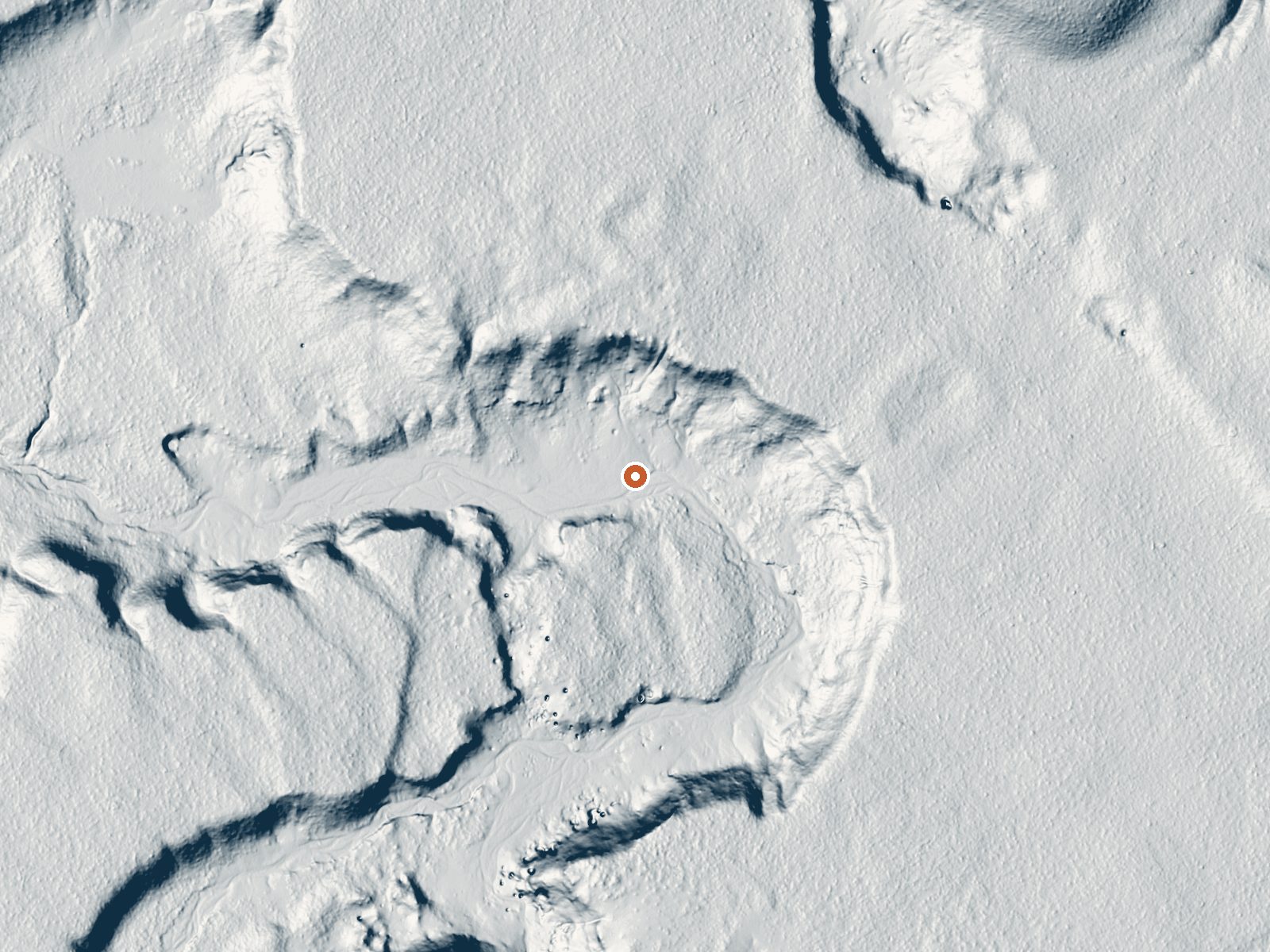 LiDAR bare-earth view of the same ground around Hot Spring