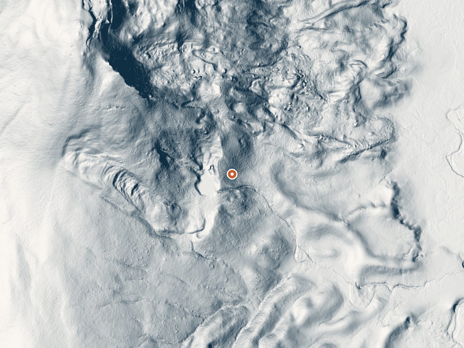 LiDAR bare-earth view of the same ground around Hot Spring