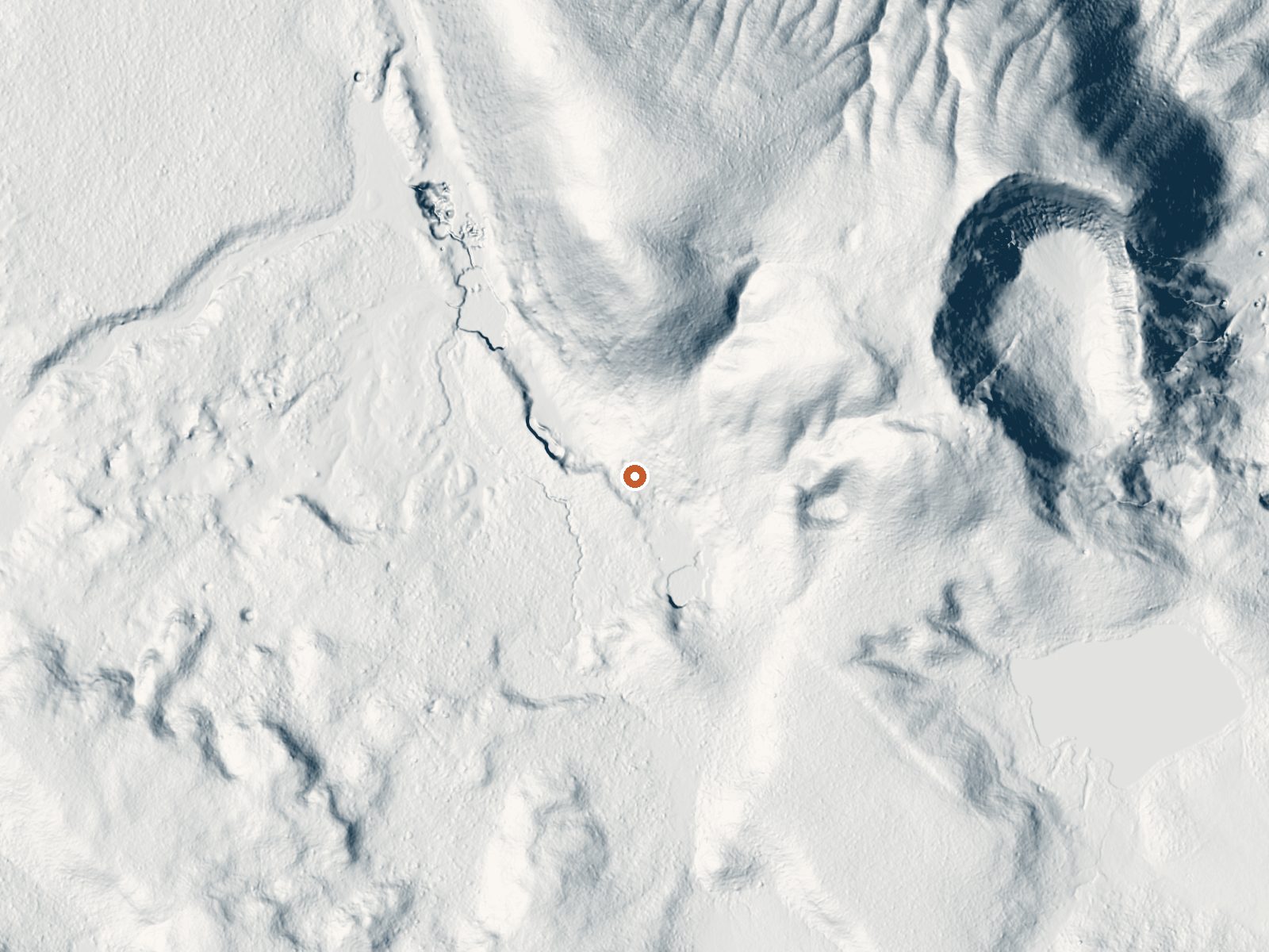 LiDAR bare-earth view of the same ground around Hot Spring Basin Group
