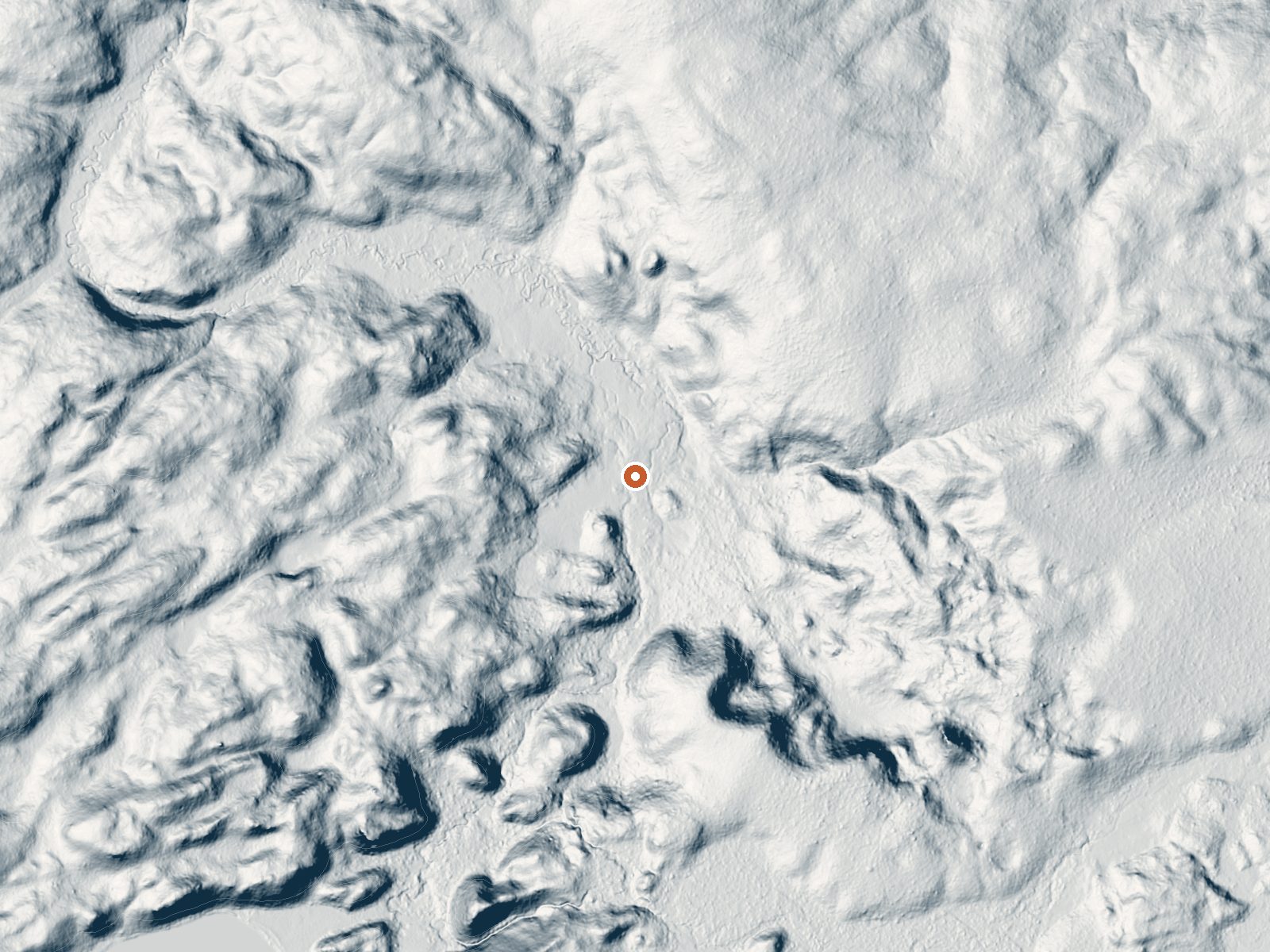 LiDAR bare-earth view of the same ground around Hot Spring On Moss Creek