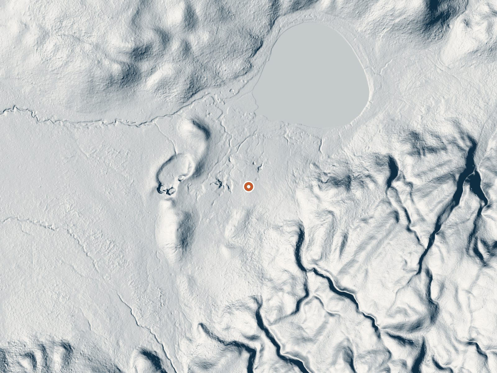 LiDAR bare-earth view of the same ground around Hot Springs