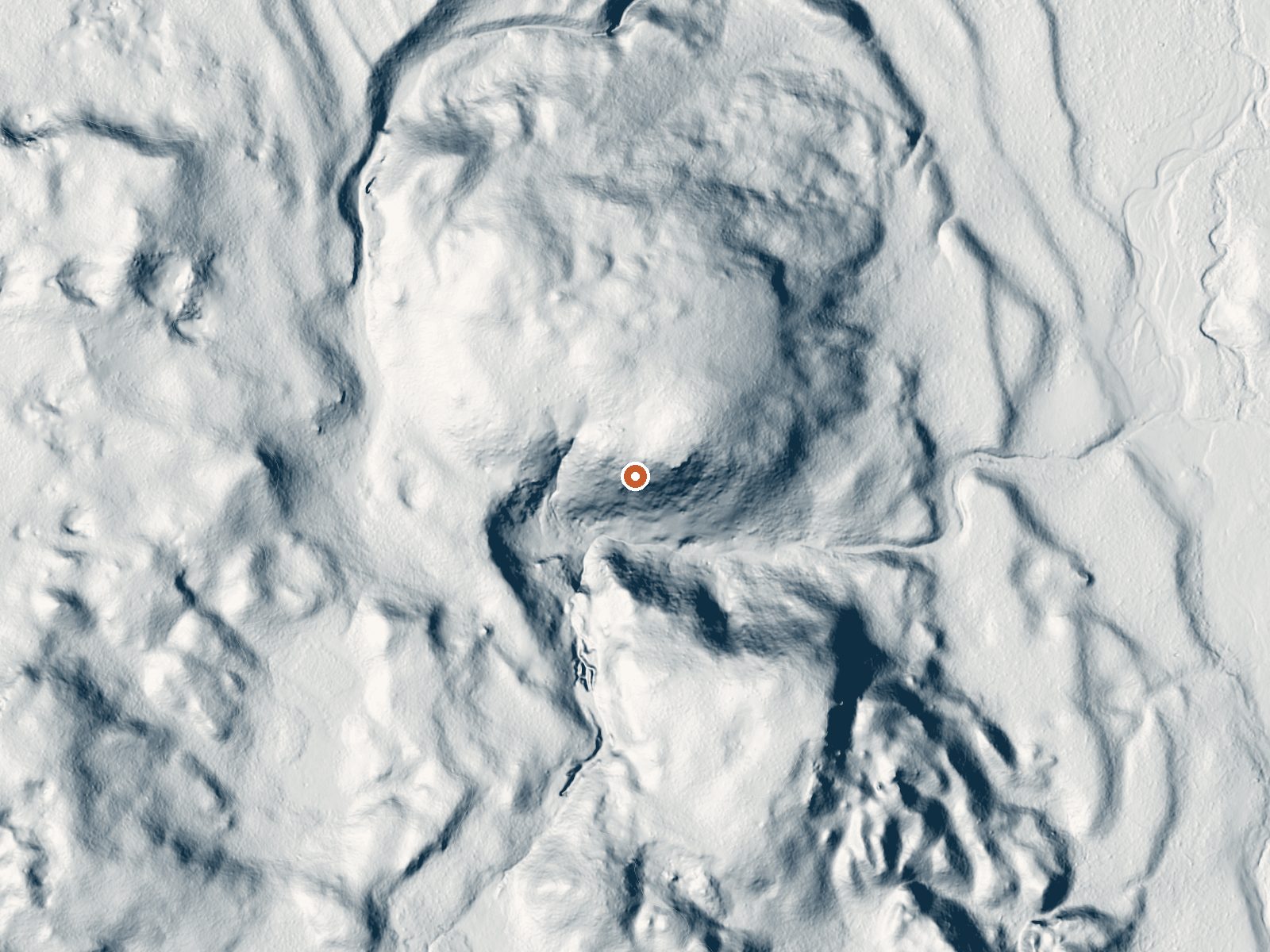 LiDAR bare-earth view of the same ground around Hot Springs