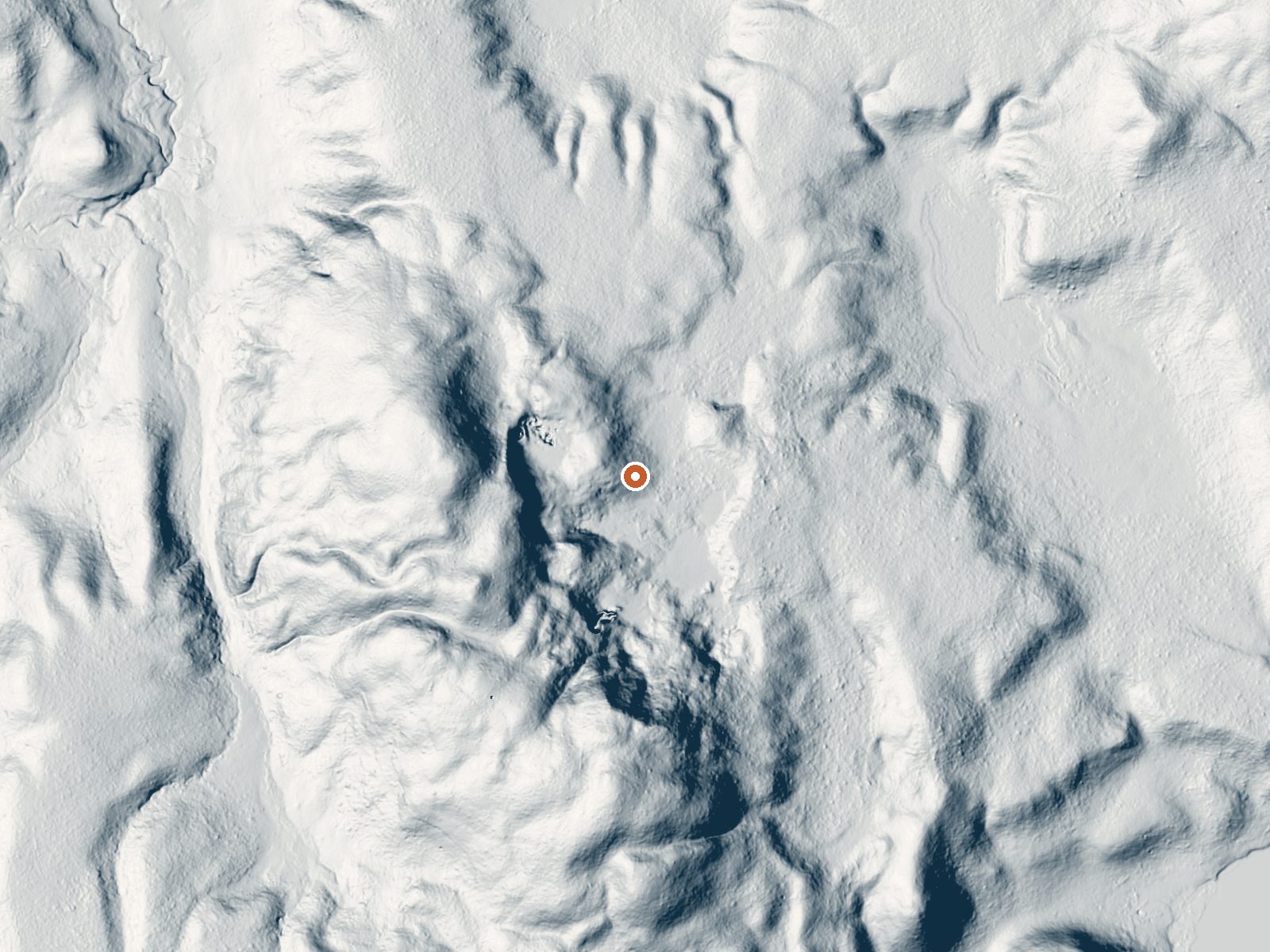 LiDAR bare-earth view of the same ground around Hot Springs