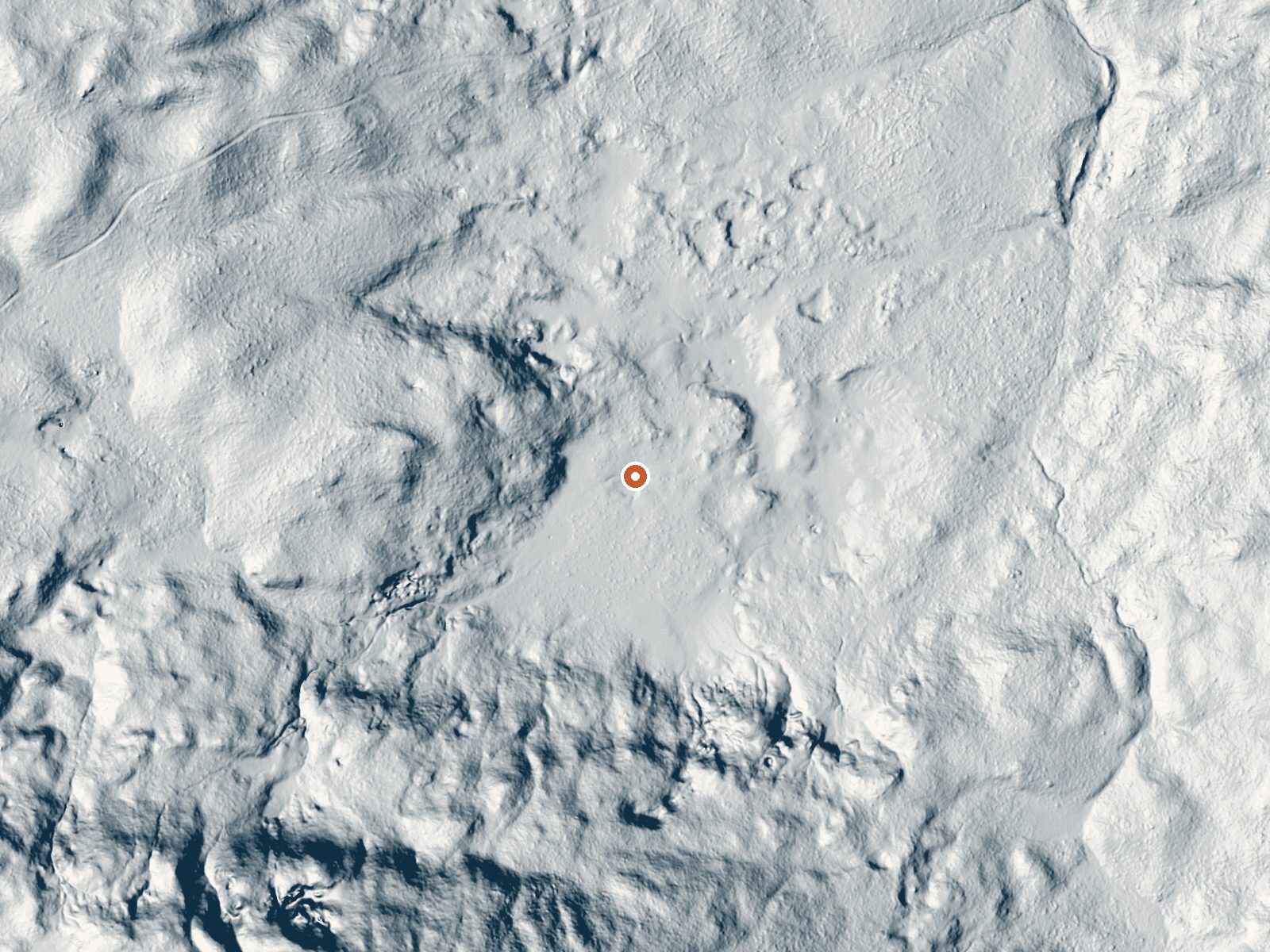 LiDAR bare-earth view of the same ground around Hot Springs East Of Mary Lake