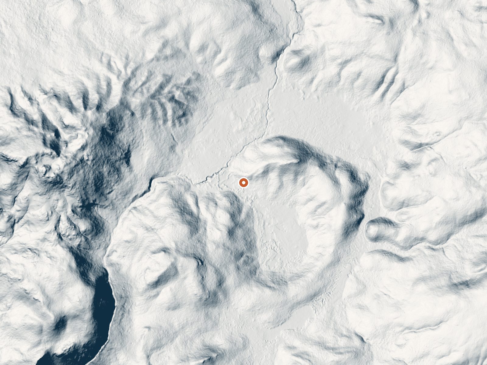 LiDAR bare-earth view of the same ground around Hot Springs On Bog Creek
