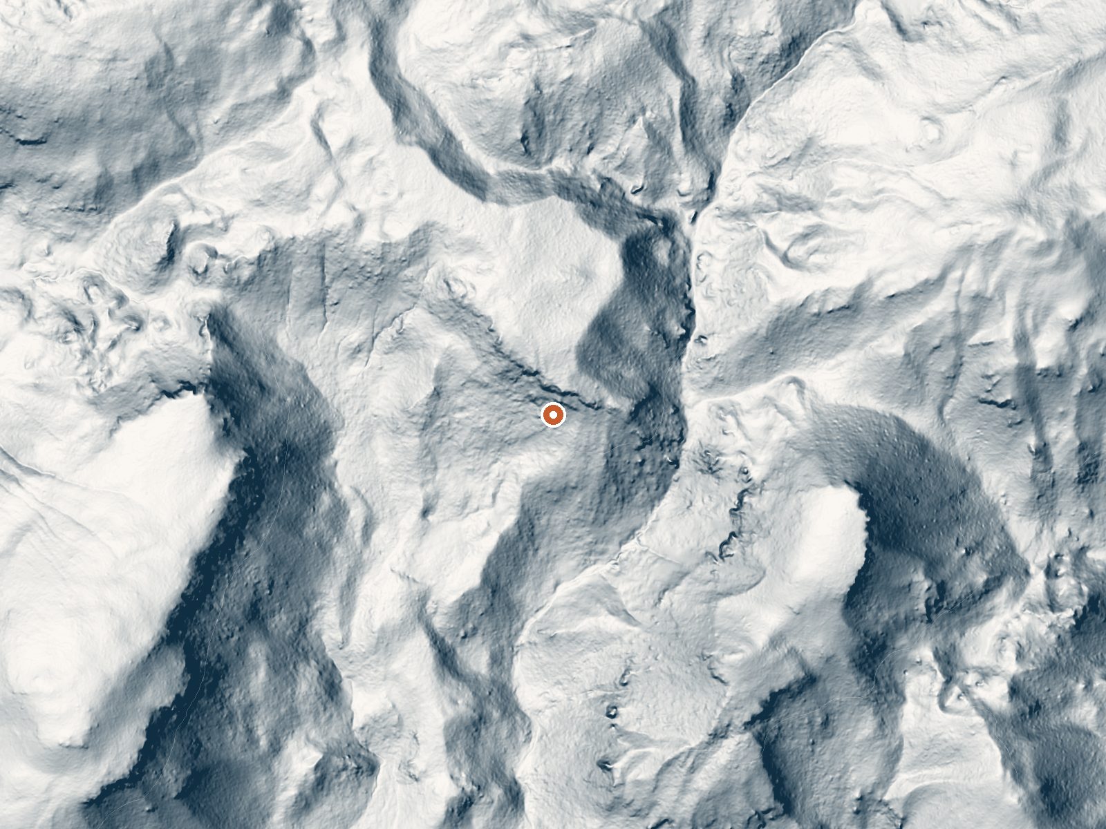 LiDAR bare-earth view of the same ground around Hot Springs On Upper Sour Creek