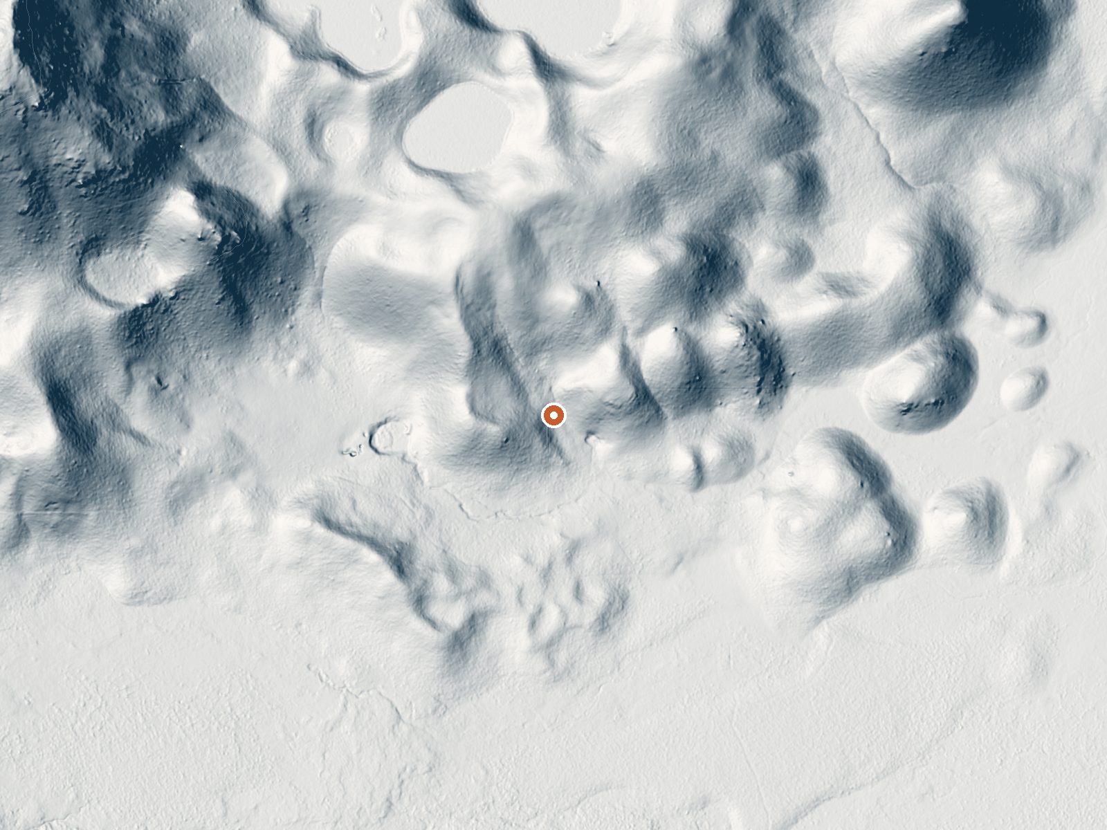 LiDAR bare-earth view of the same ground around Imperial Geyser, Spray Geyser