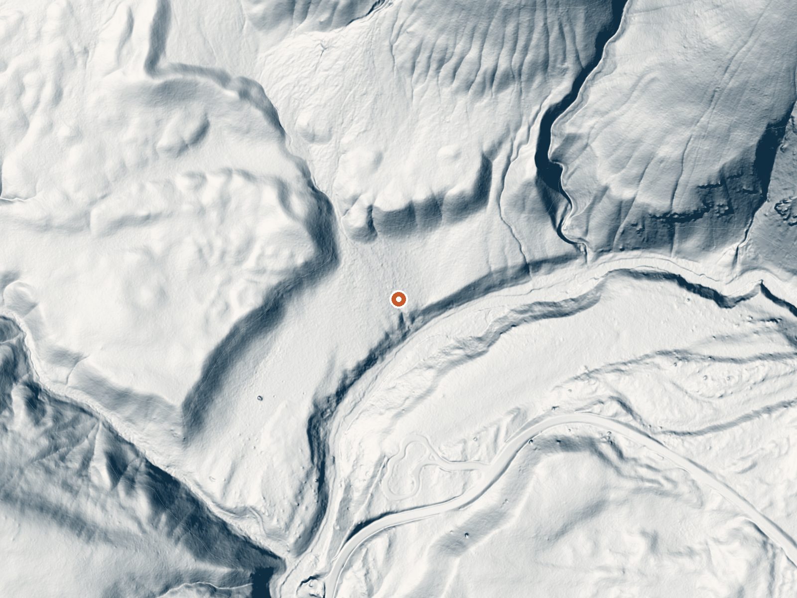 LiDAR bare-earth view of the same ground around Iron Spring