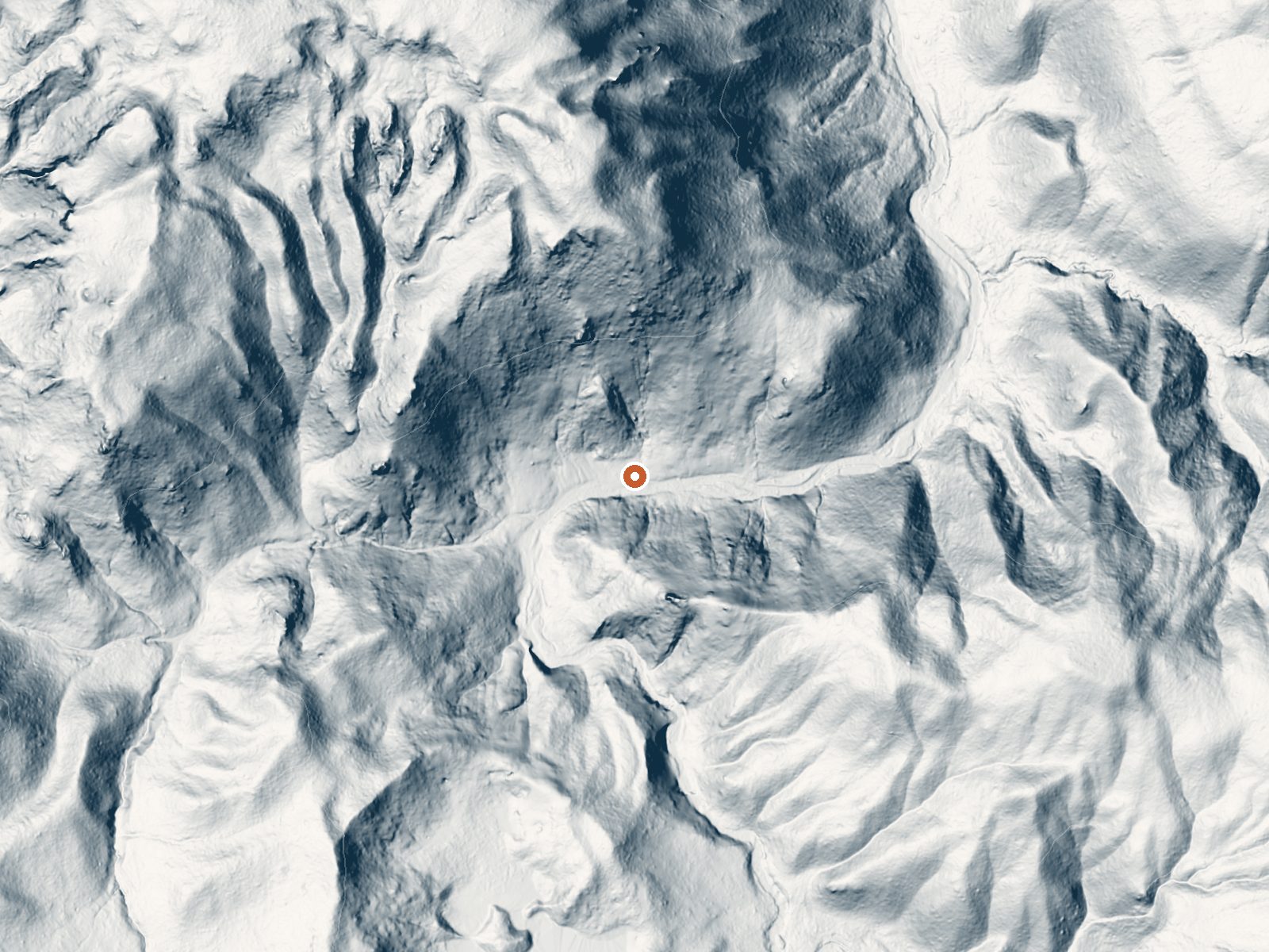 LiDAR bare-earth view of the same ground around Josephs Coat Springs