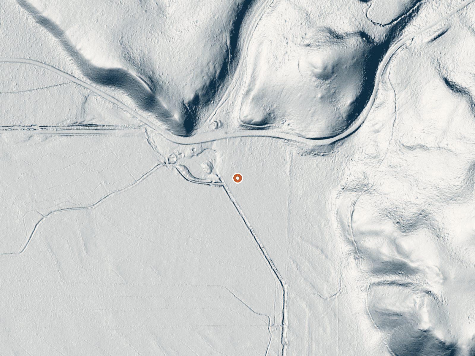 LiDAR bare-earth view of the same ground around Kelly Warm Spring