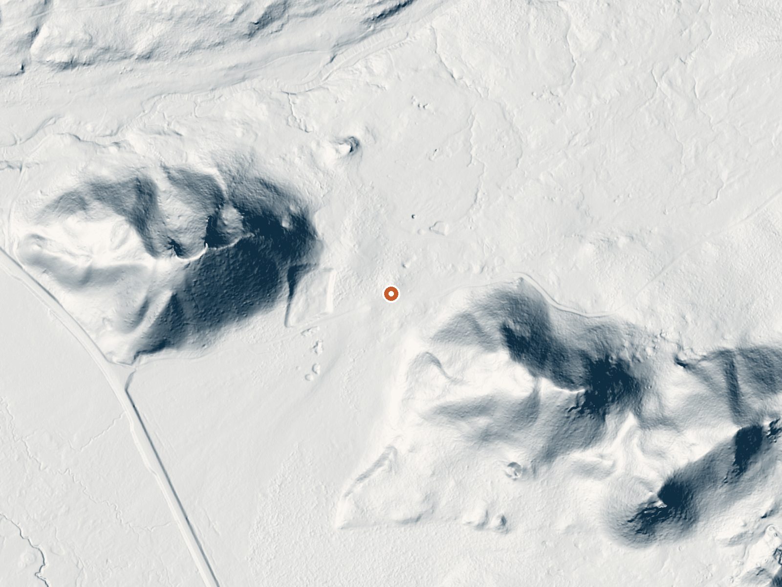 LiDAR bare-earth view of the same ground around Morning Mist Springs