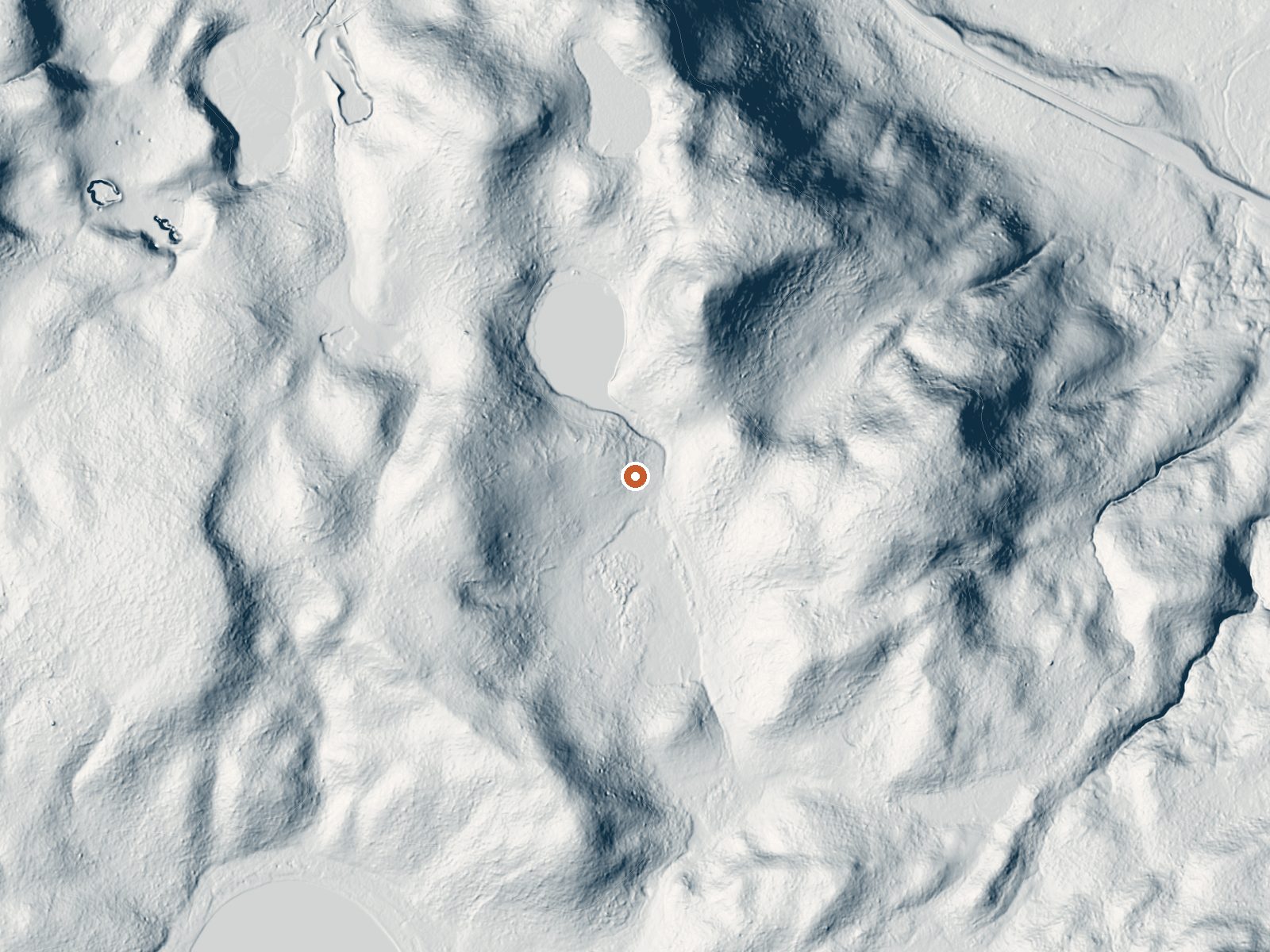LiDAR bare-earth view of the same ground around Mud Geysers