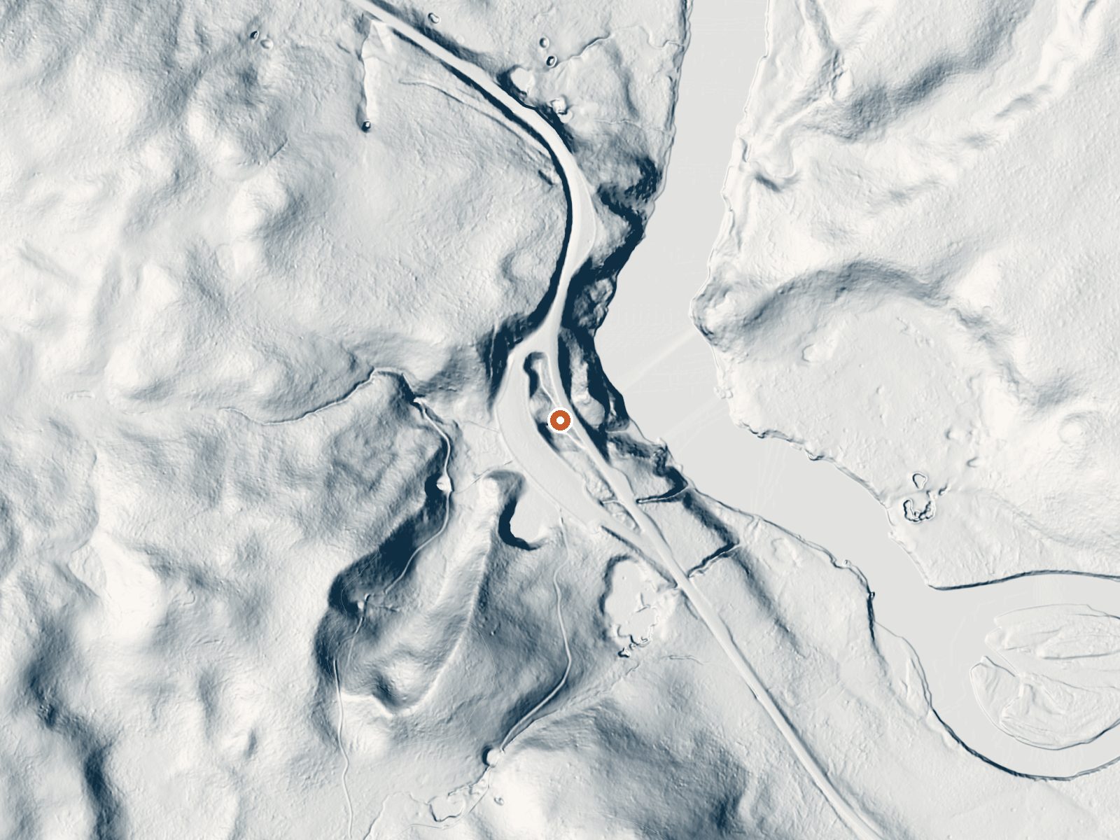 LiDAR bare-earth view of the same ground around Mud Volcano