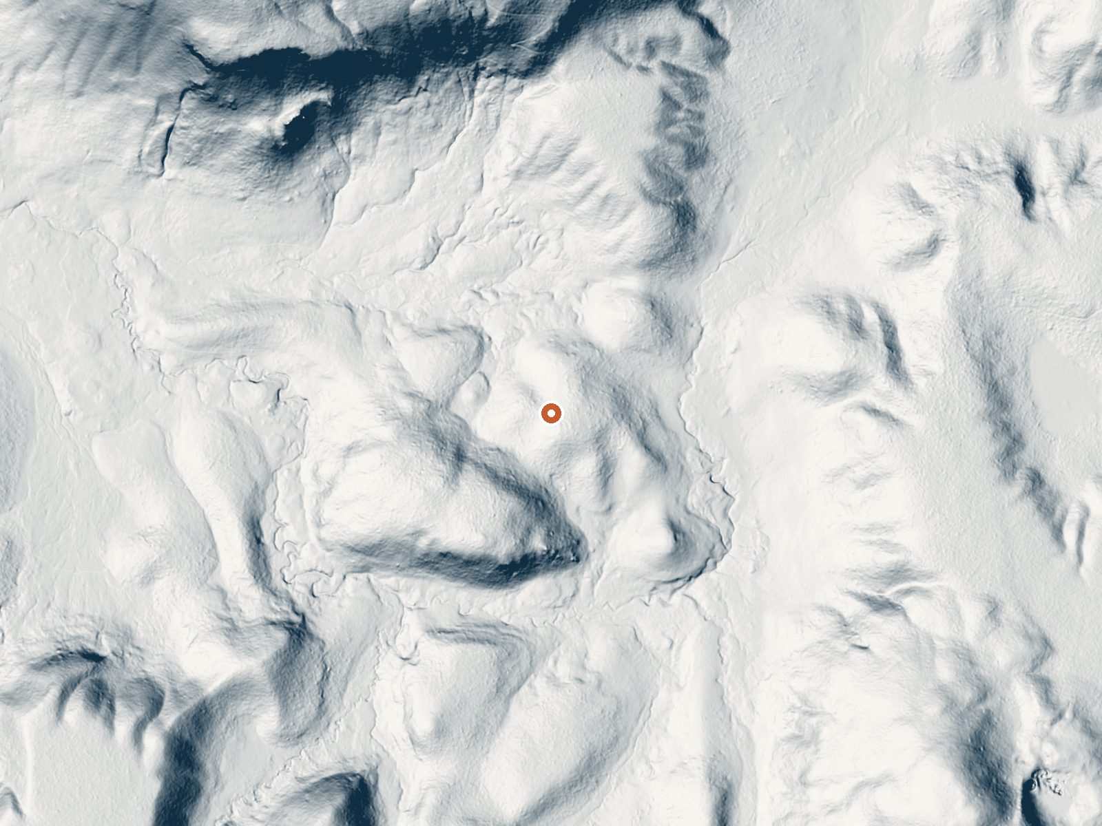 LiDAR bare-earth view of the same ground around Ponuntpa Springs Group