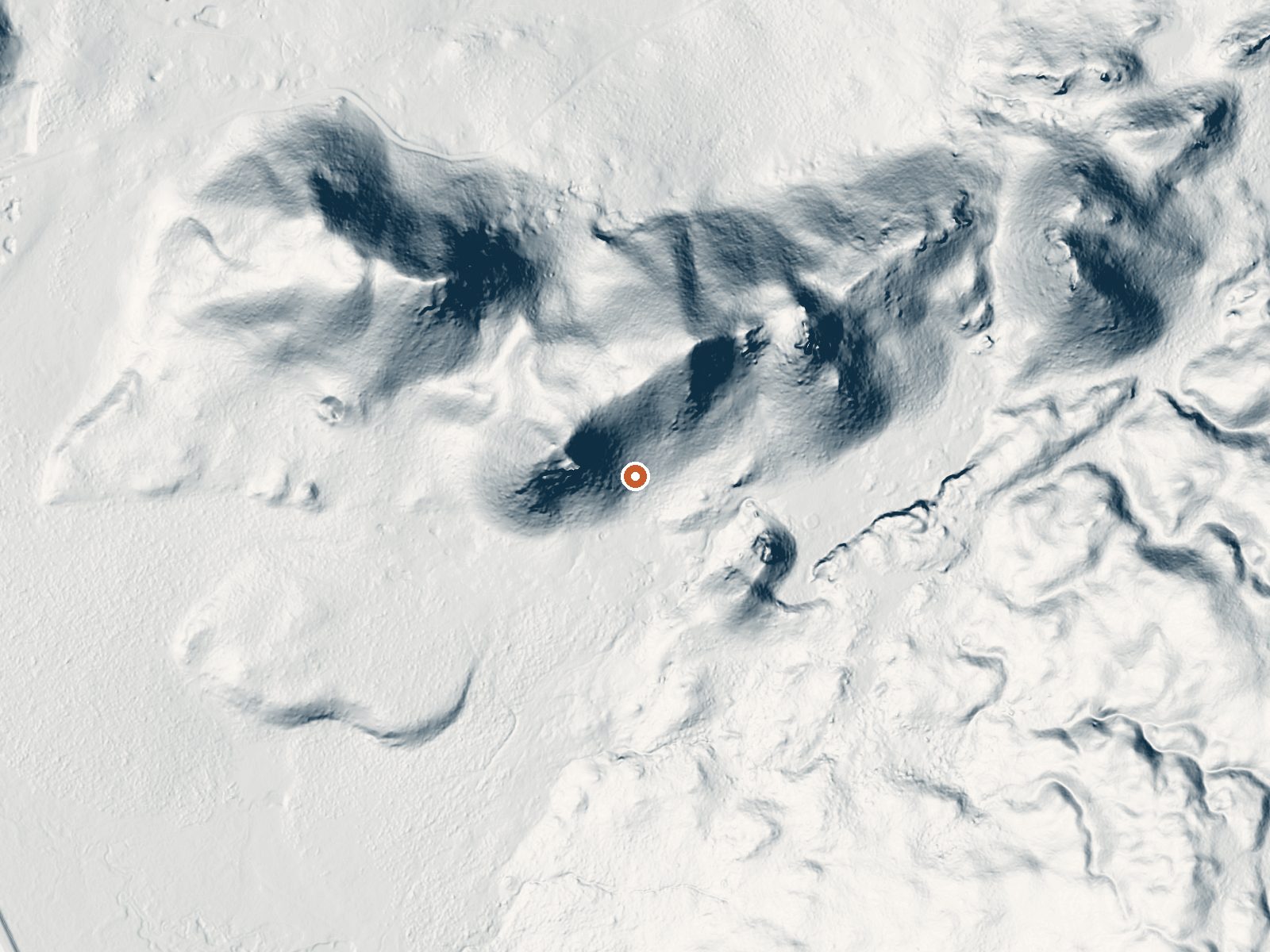 LiDAR bare-earth view of the same ground around Quagmire Group