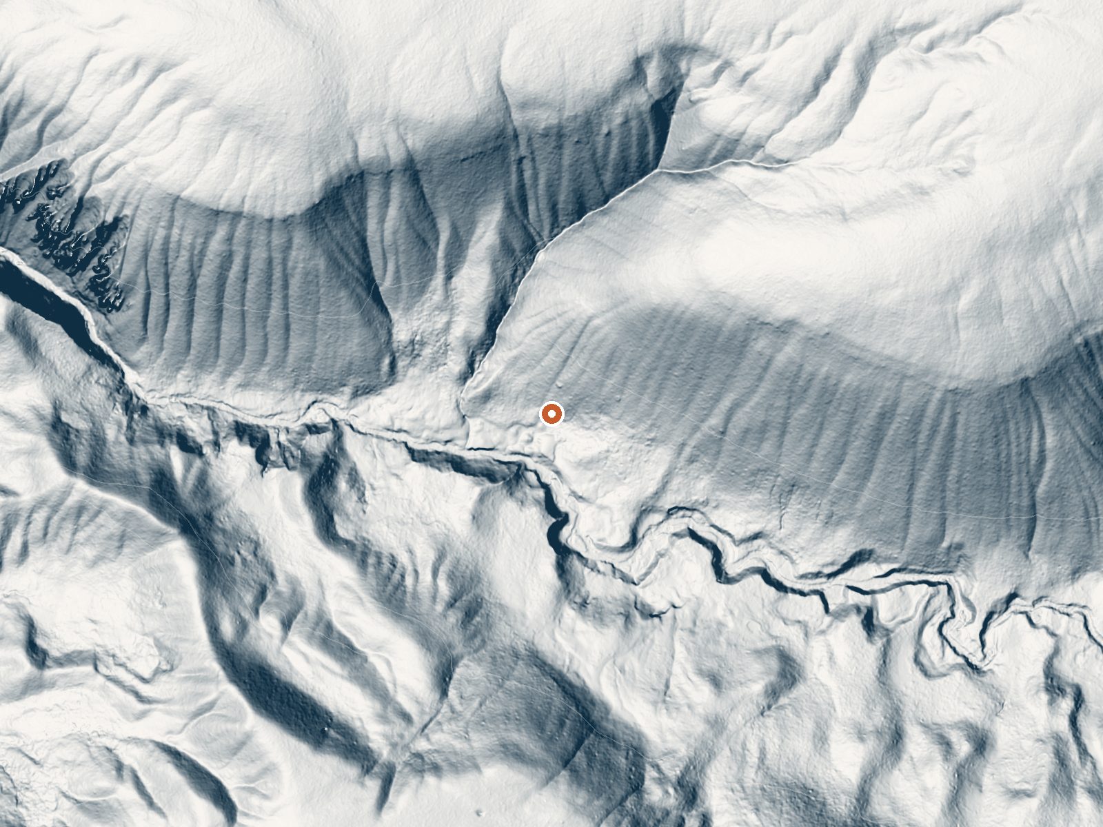 LiDAR bare-earth view of the same ground around Rainbow Springs